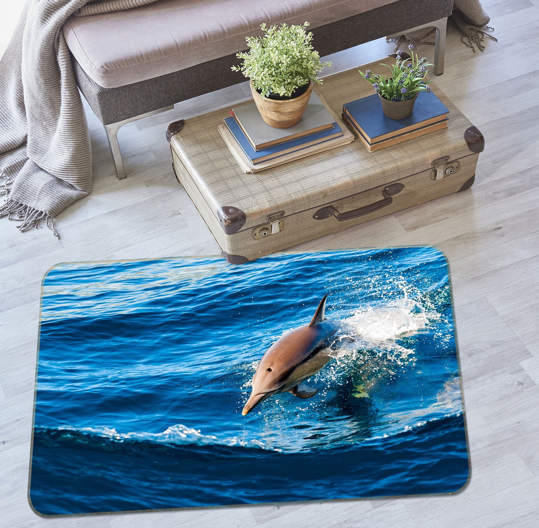 3D Jump Dolphins 38112 Animal Non Slip Rug Mat