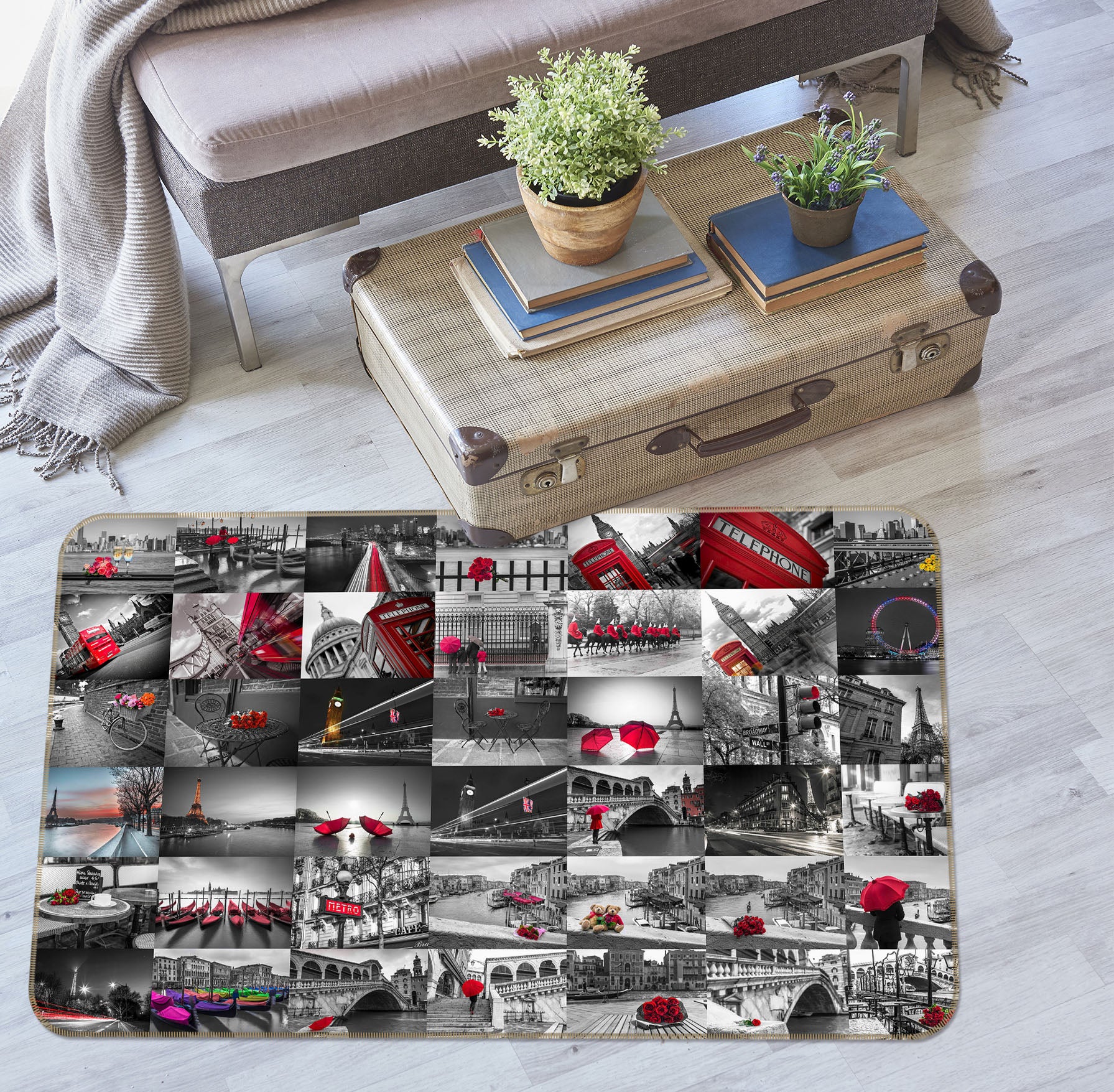 3D Modern City 3001 Assaf Frank Rug Non Slip Rug Mat