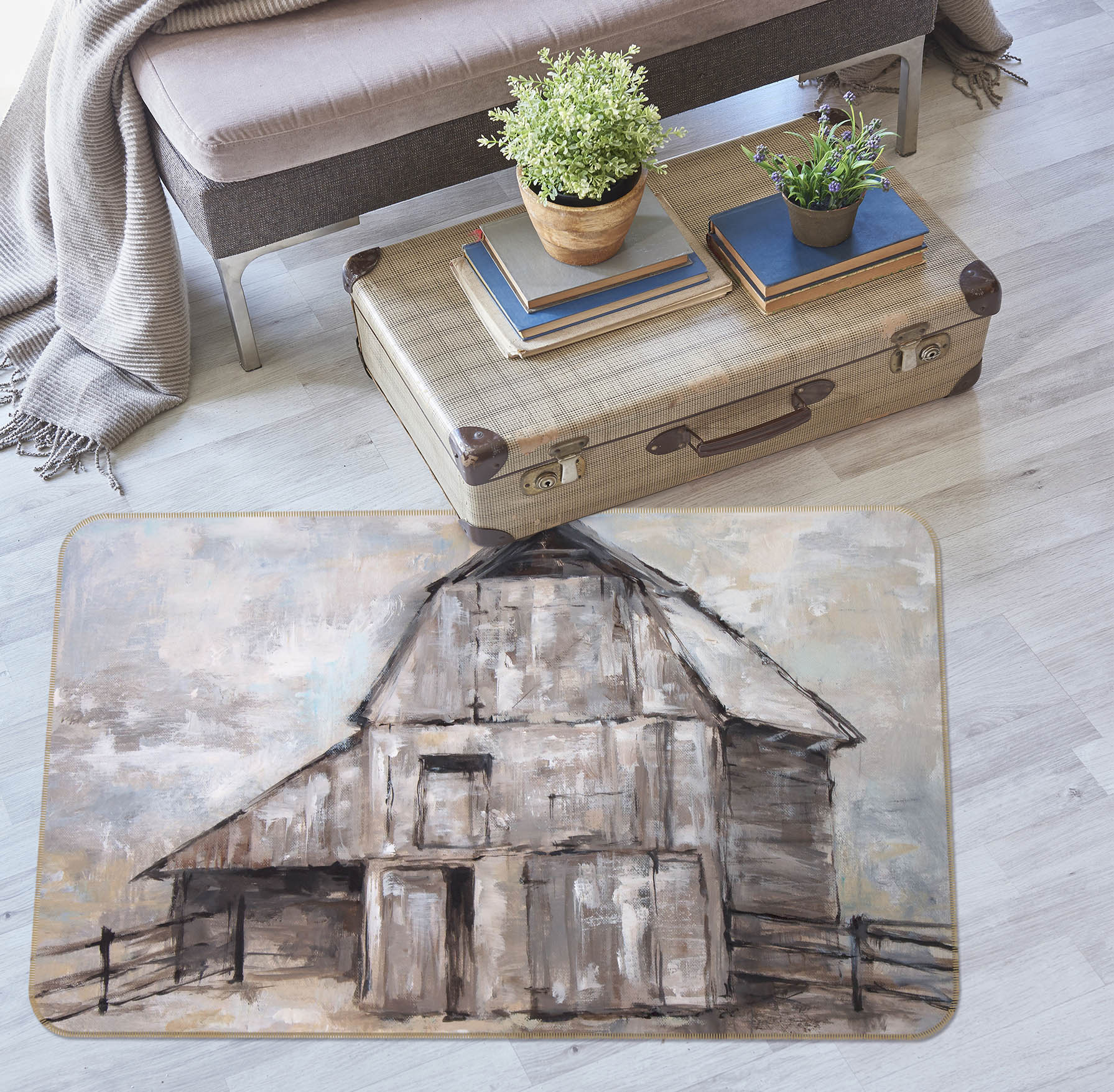 3D House Painting 1159 Debi Coules Rug Non Slip Rug Mat