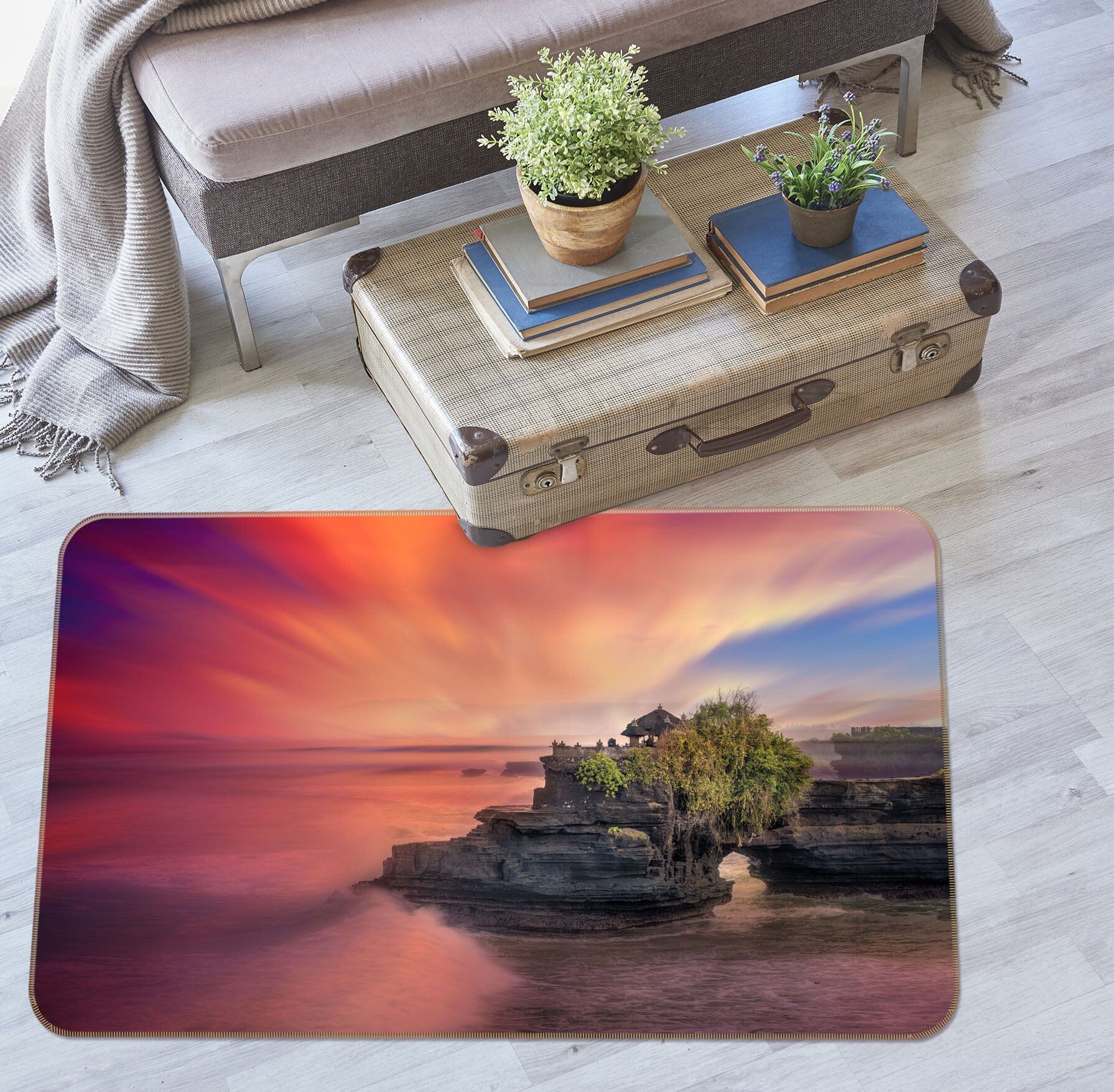 3D Red Sunset 1061 Marco Carmassi Rug Non Slip Rug Mat Mat AJ Creativity Home 