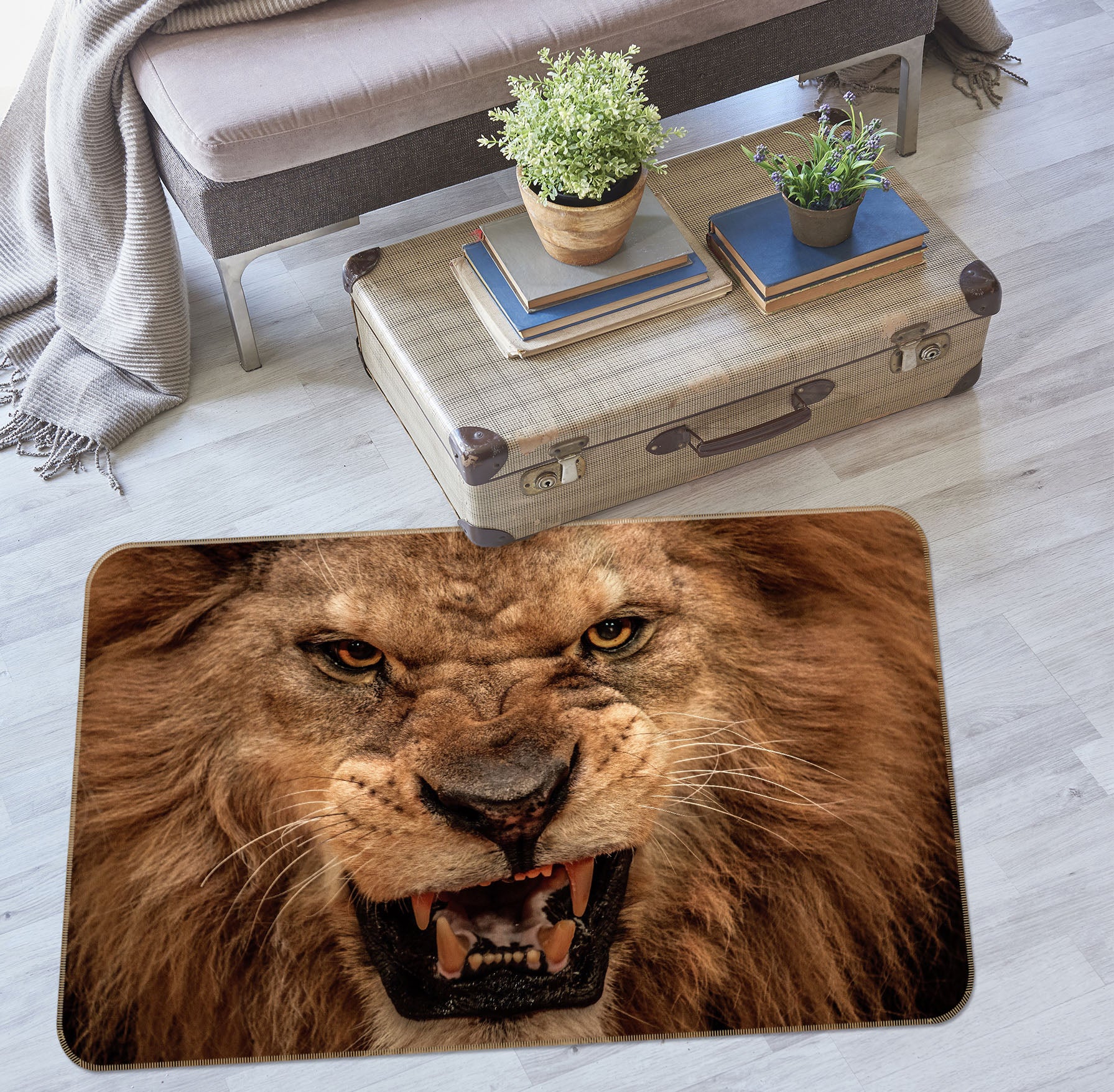 3D Lion 68192 Animal Non Slip Rug Mat