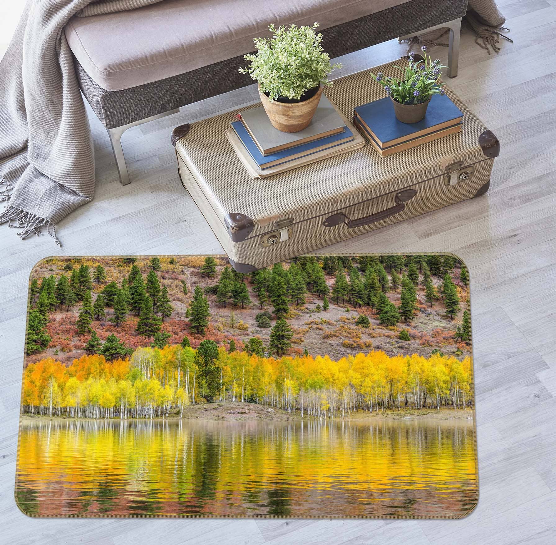 3D Yellow Forest 1049 Marco Carmassi Rug Non Slip Rug Mat Mat AJ Creativity Home 