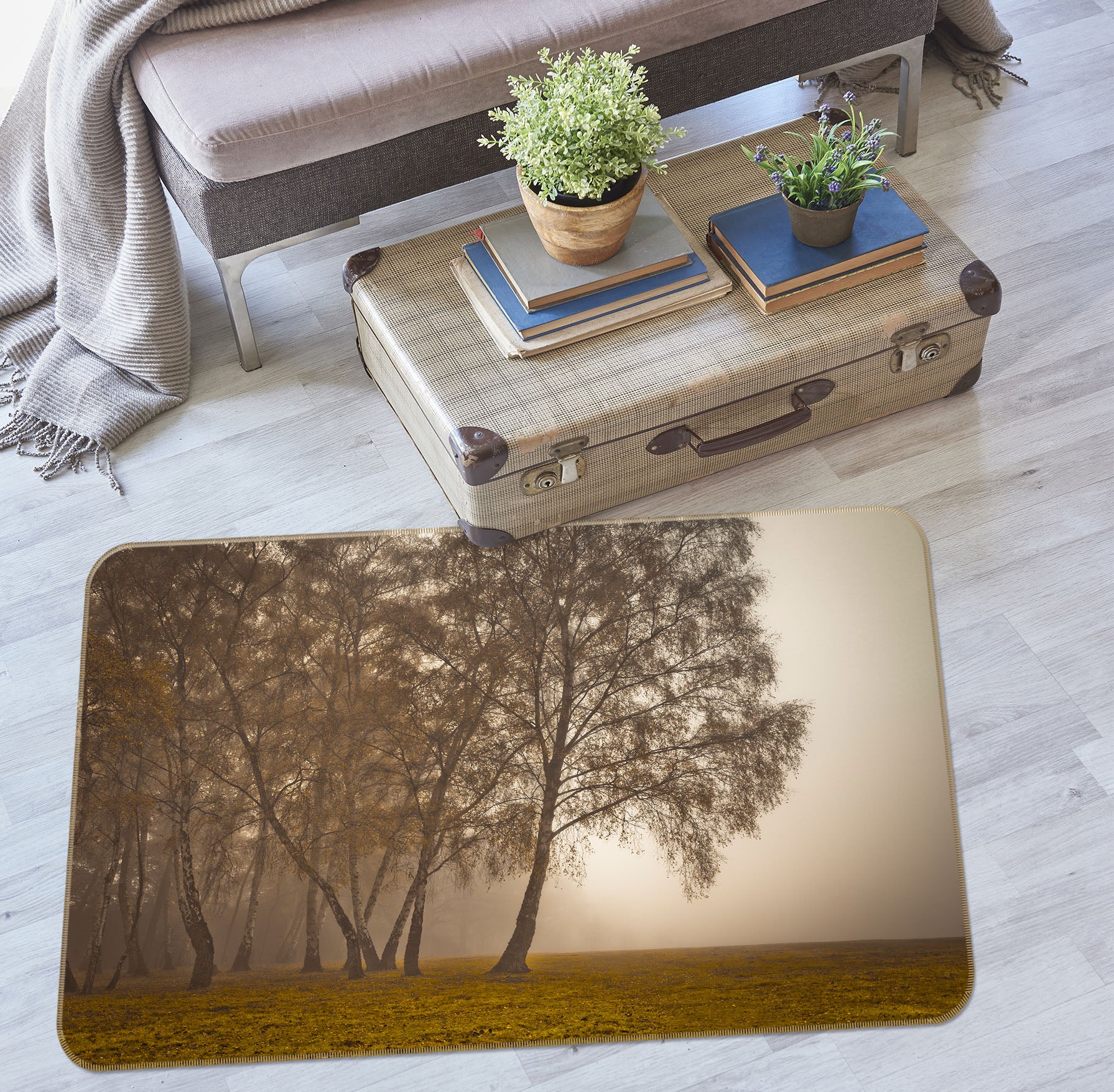 3D Trees 83207 Assaf Frank Rug Non Slip Rug Mat