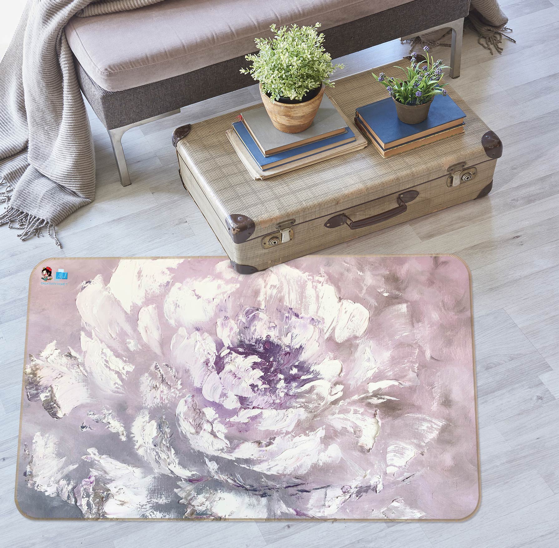 3D Watercolor Flowers 1119 Skromova Marina Rug Non Slip Rug Mat