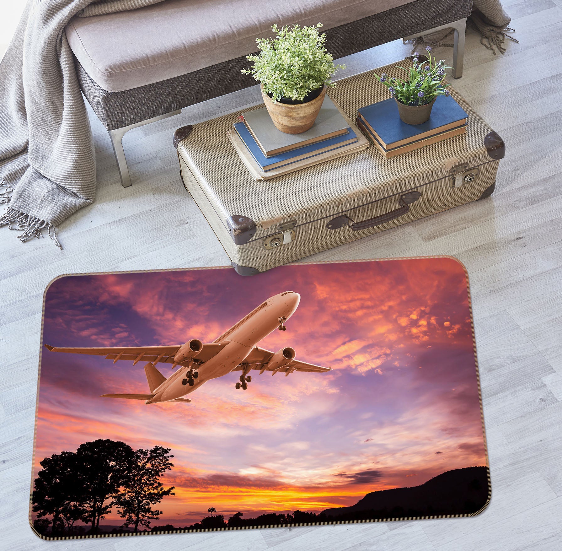 3D Aircraft Clouds 42076 Vehicle Non Slip Rug Mat