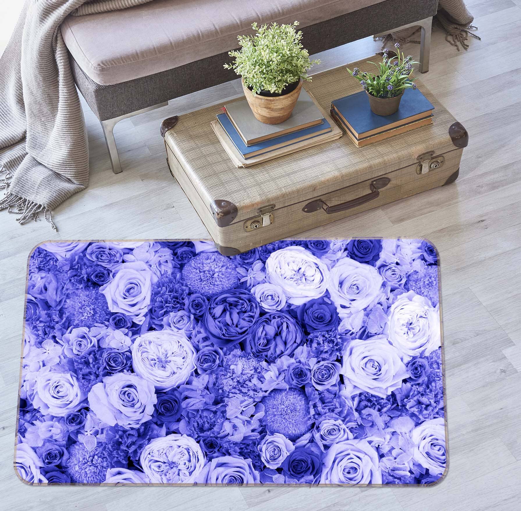 3D Purple Rose 1002 Noirblanc777 Rug Non Slip Rug Mat Mat AJ Creativity Home 