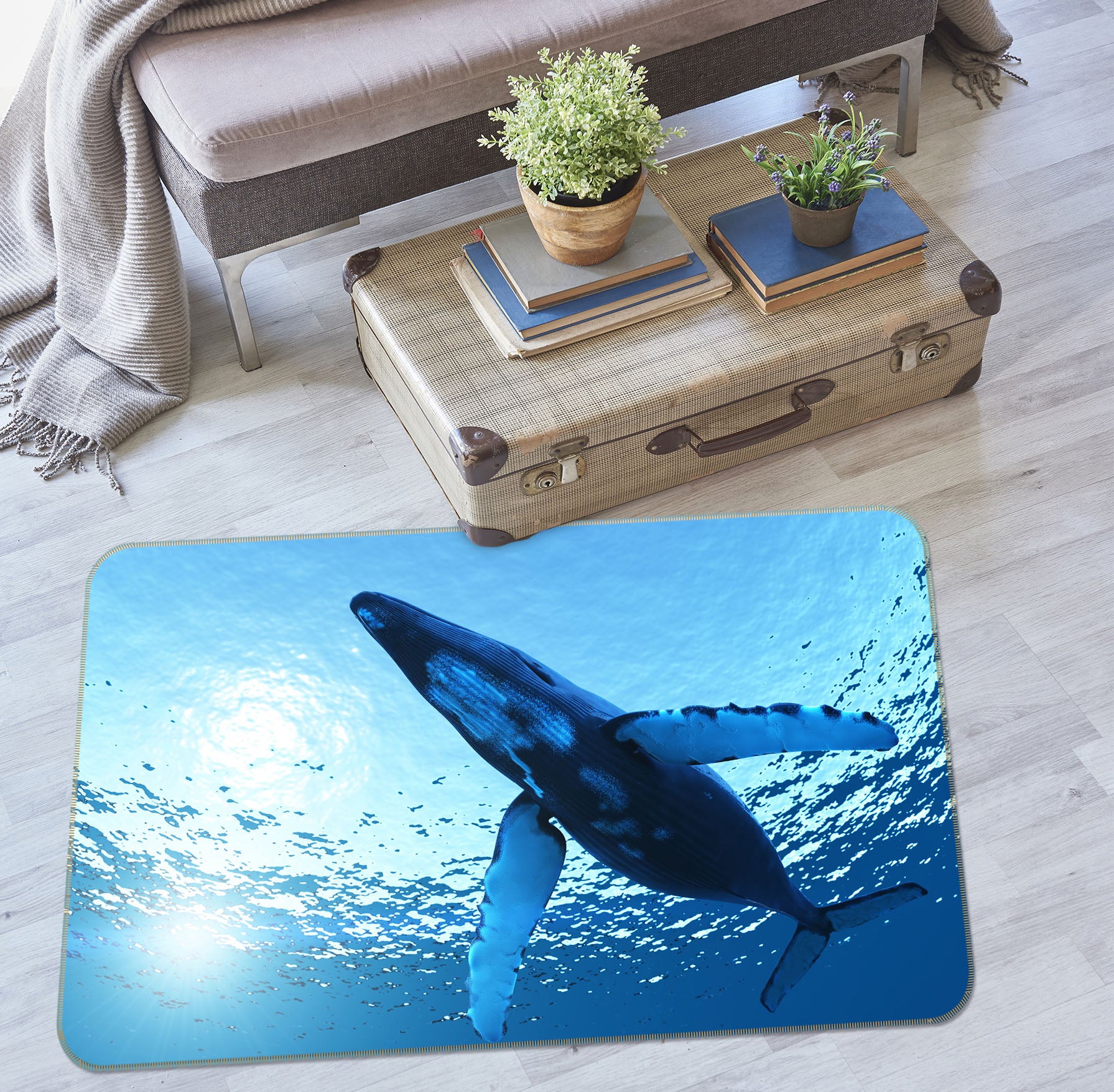 3D Whale 38146 Animal Non Slip Rug Mat