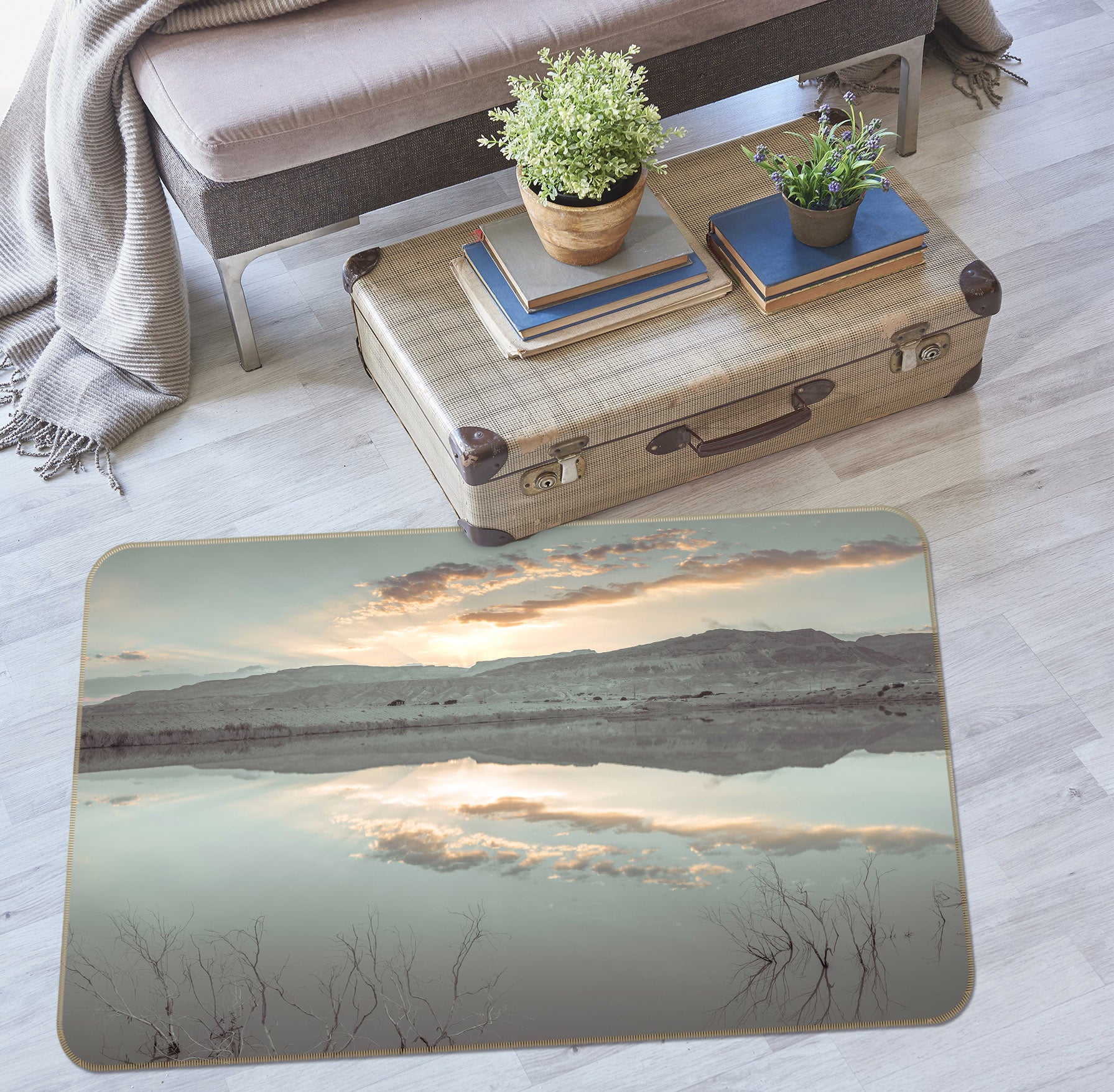 3D Lake Cloud 119 Assaf Frank Rug Non Slip Rug Mat