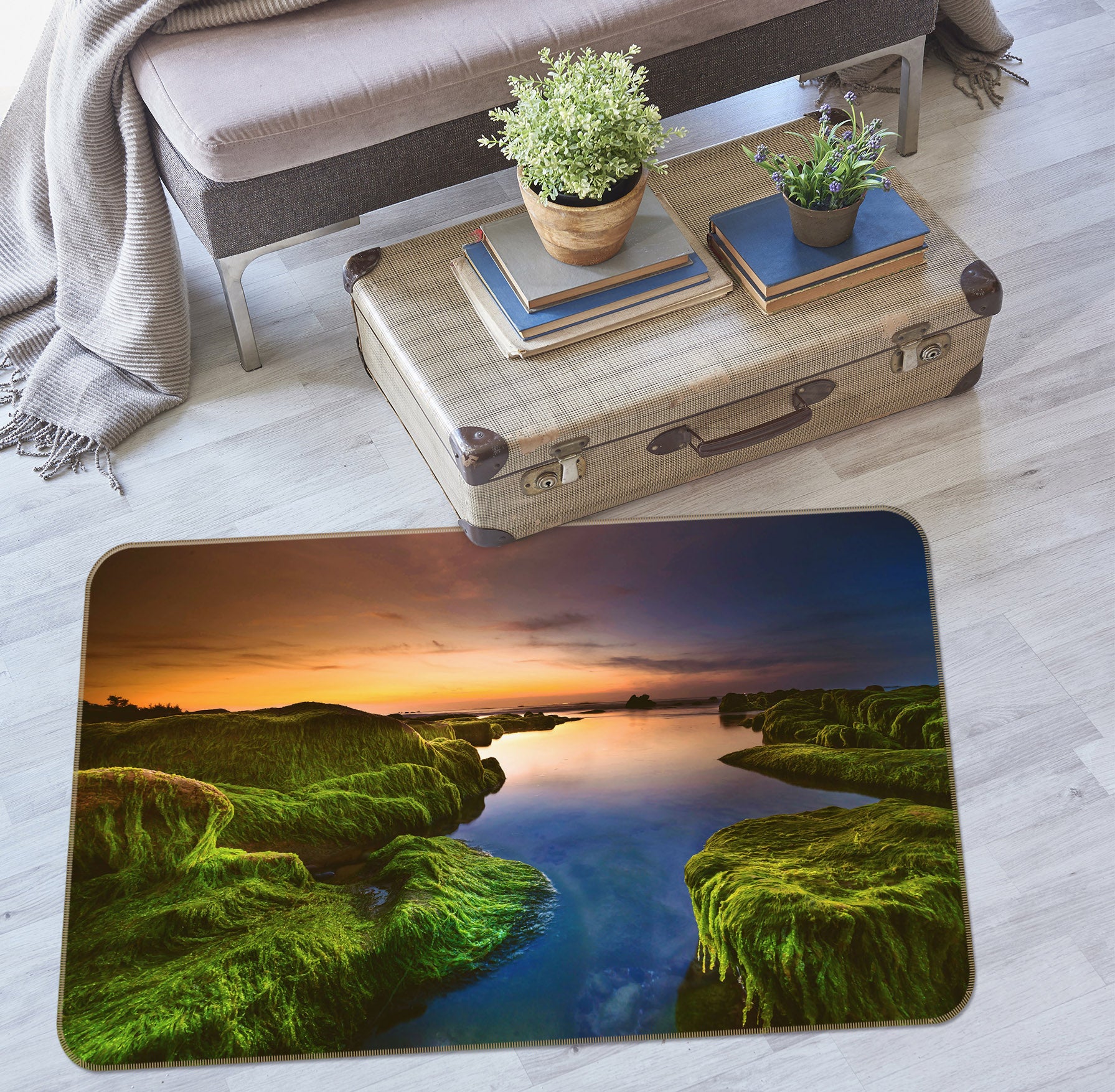 3D Mountains Rivers 27140 Non Slip Rug Mat