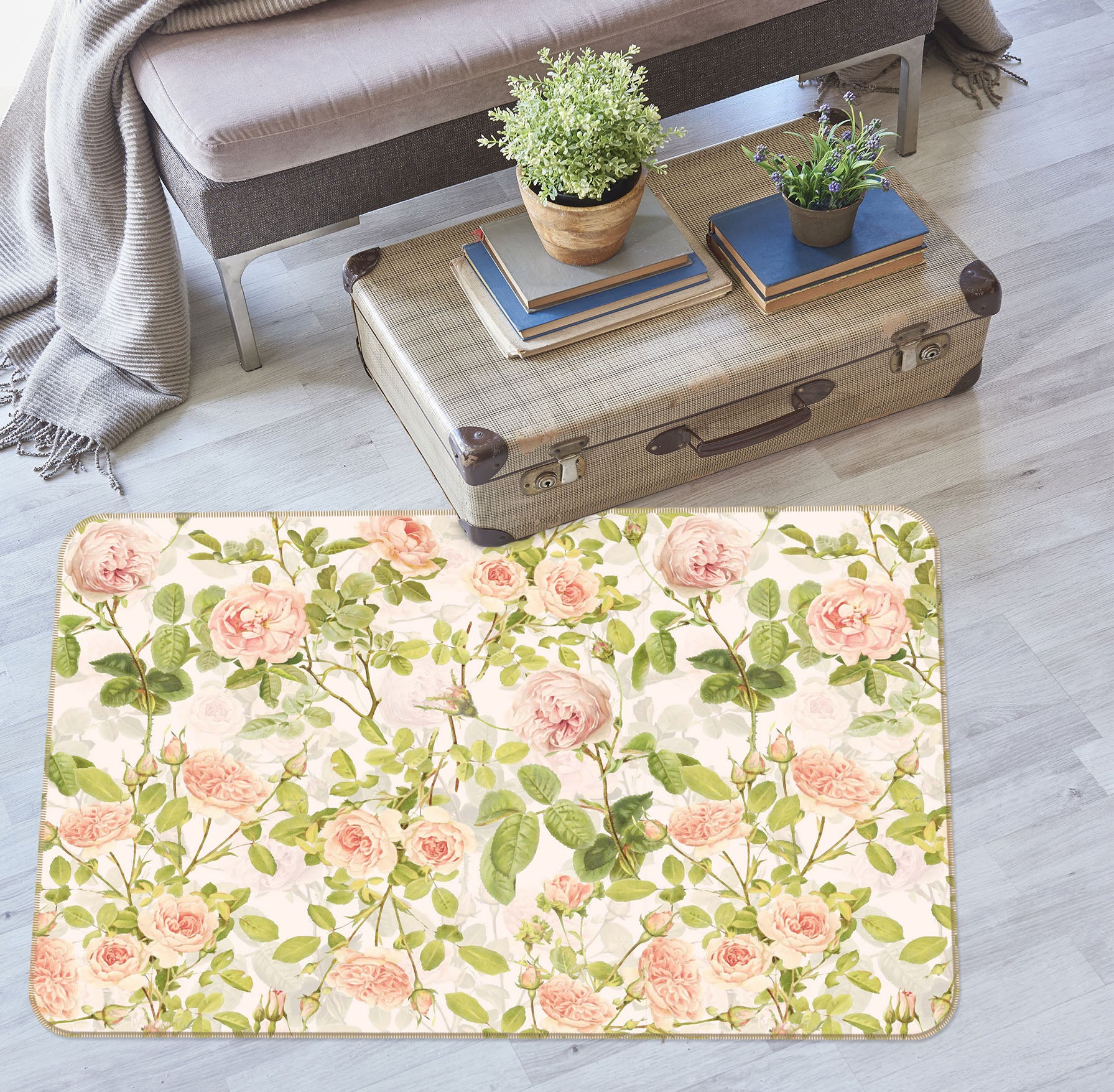 3D Pink Park 125 Uta Naumann Rug Non Slip Rug Mat