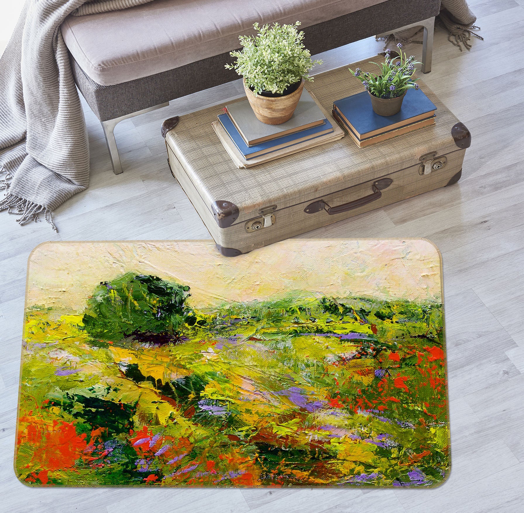 3D Oil Painting Prairie 1089 Allan P. Friedlander Rug Non Slip Rug Mat