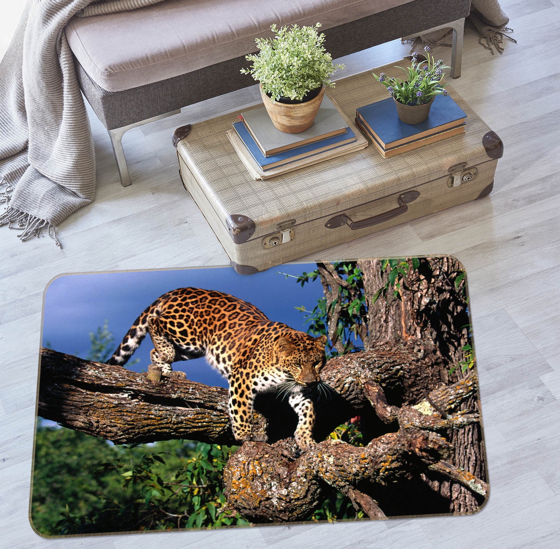 3D Leopard 68223 Animal Non Slip Rug Mat