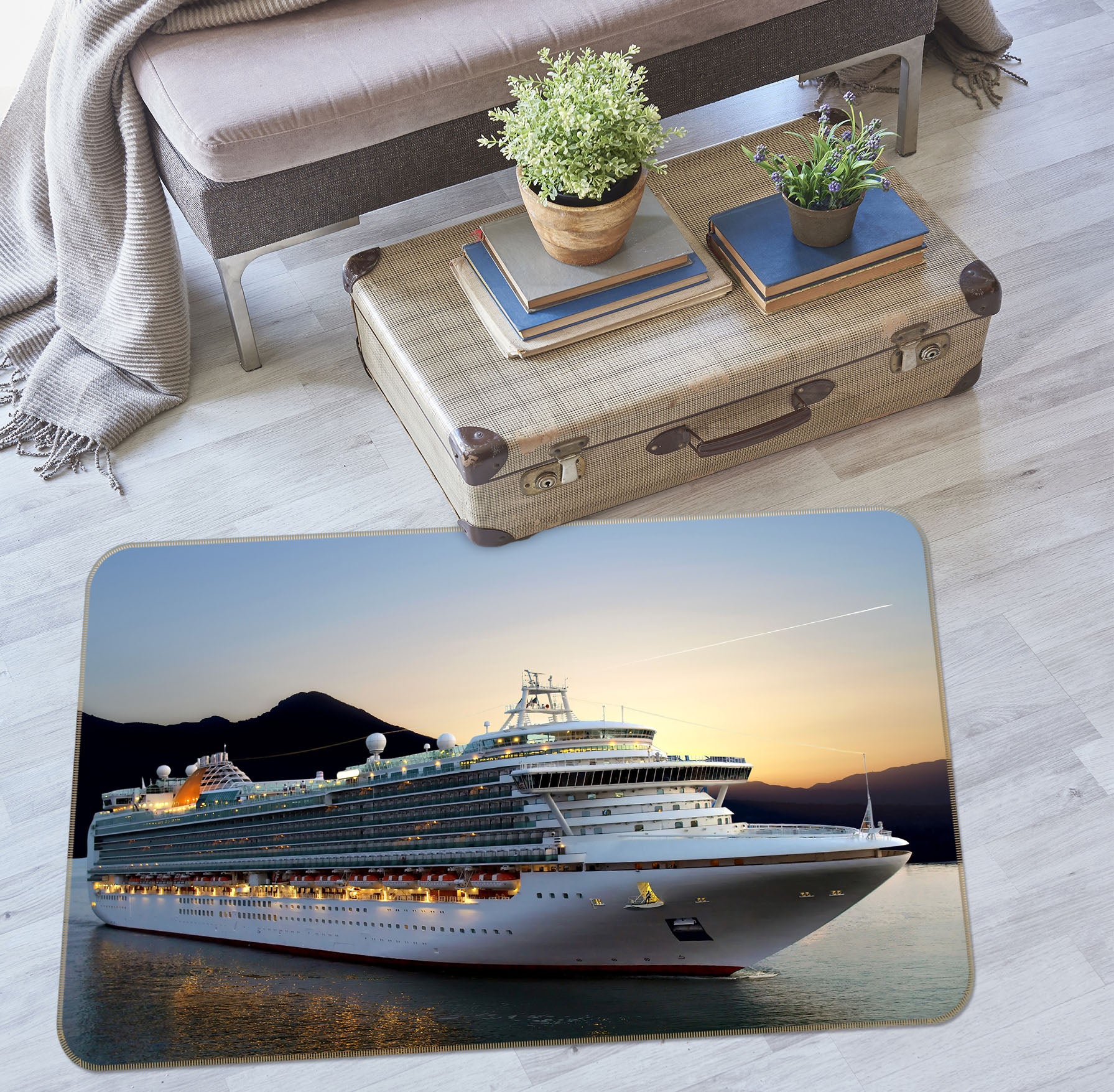 3D Steamship 68087 Vehicle Non Slip Rug Mat