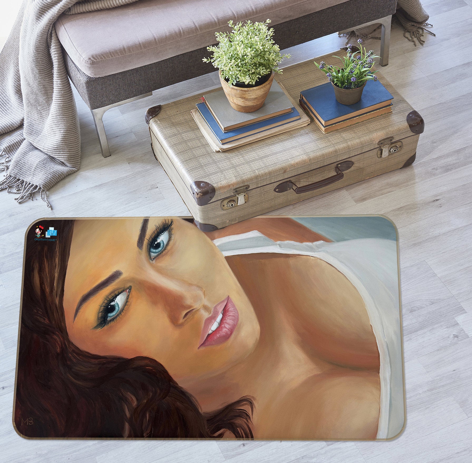 3D Beauty Woman Painting 9702 Marina Zotova Rug Non Slip Rug Mat