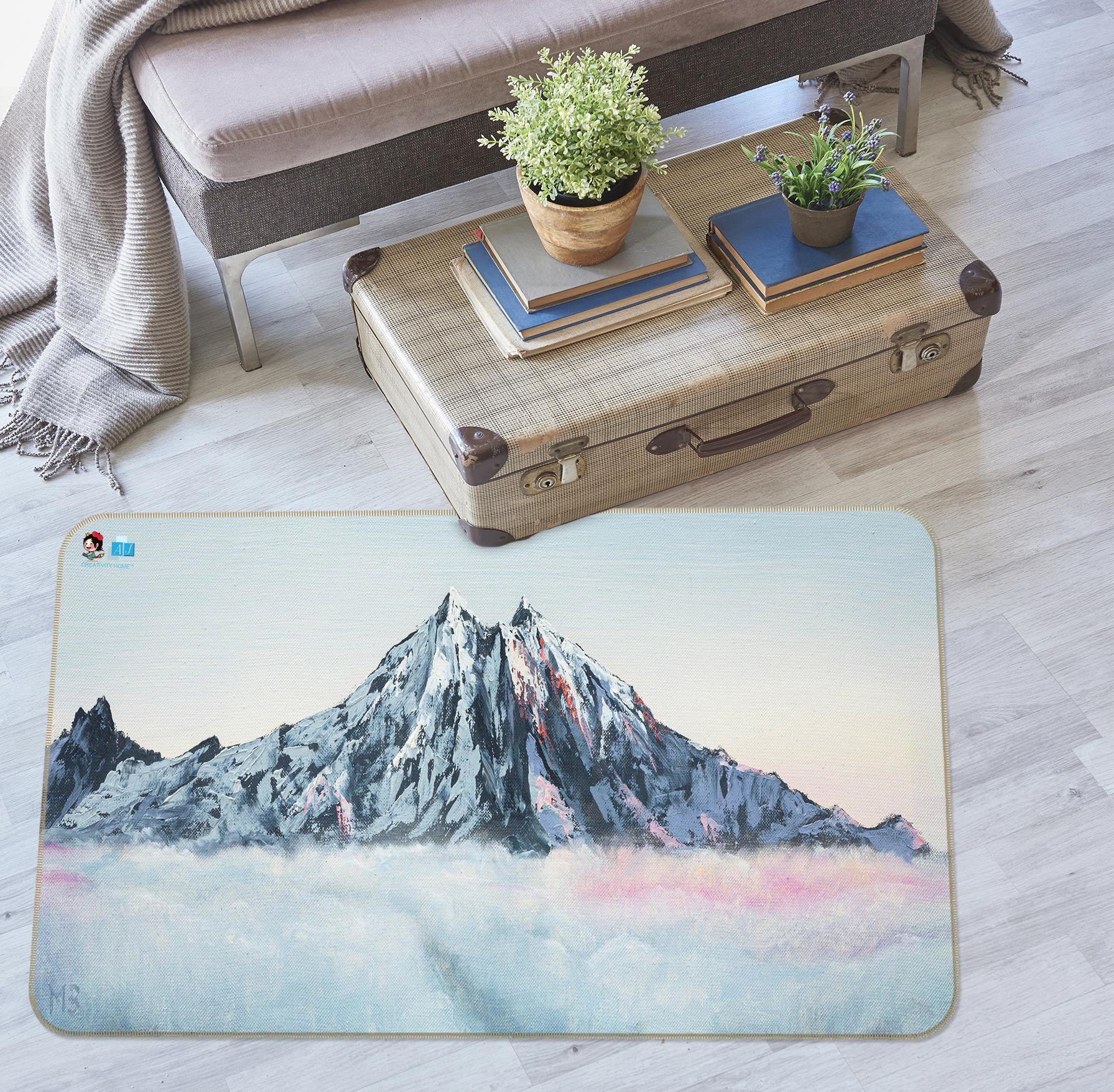 3D Mountain Top Fog 753 Marina Zotova Rug Non Slip Rug Mat