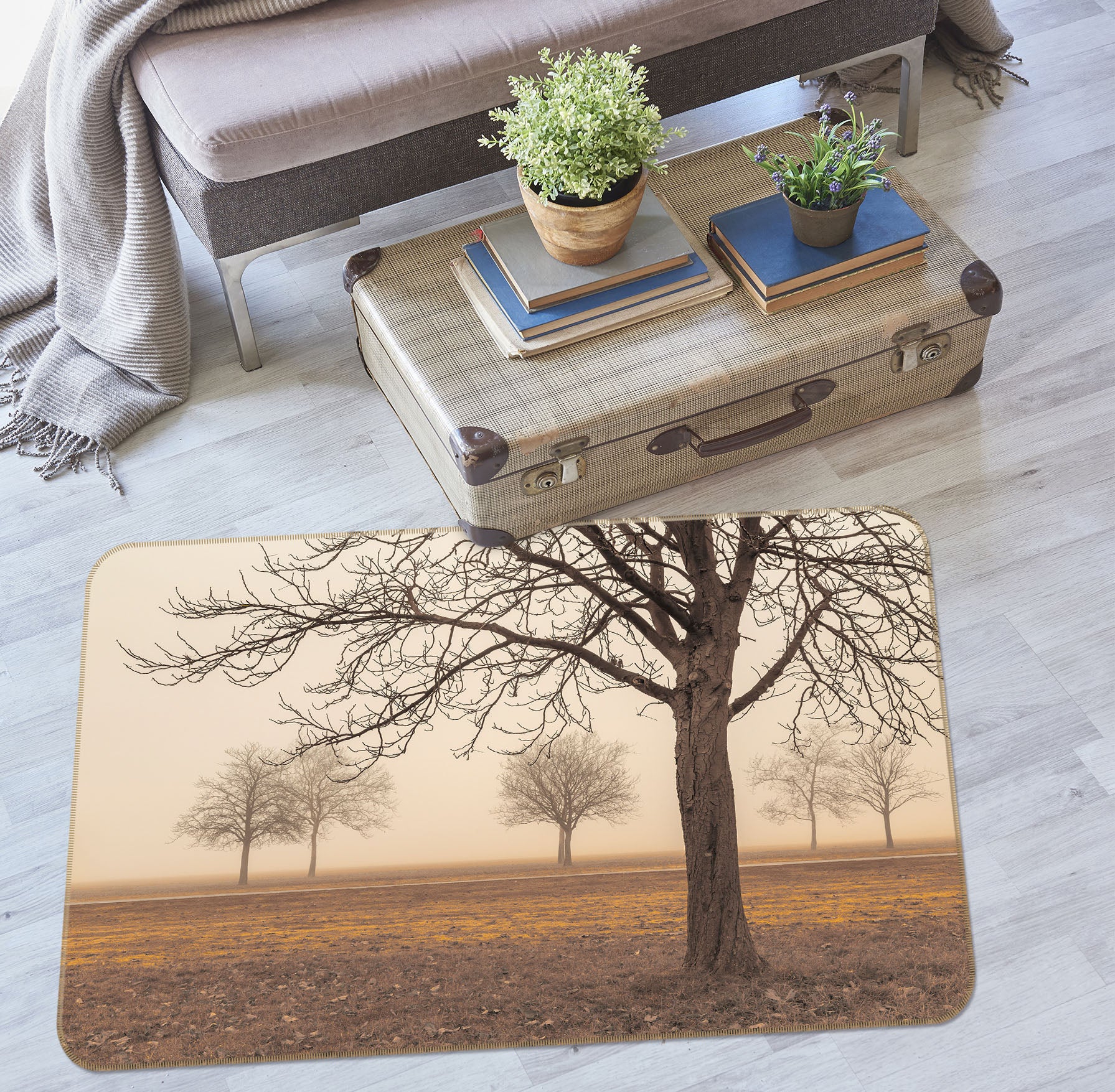 3D Trees 83216 Assaf Frank Rug Non Slip Rug Mat