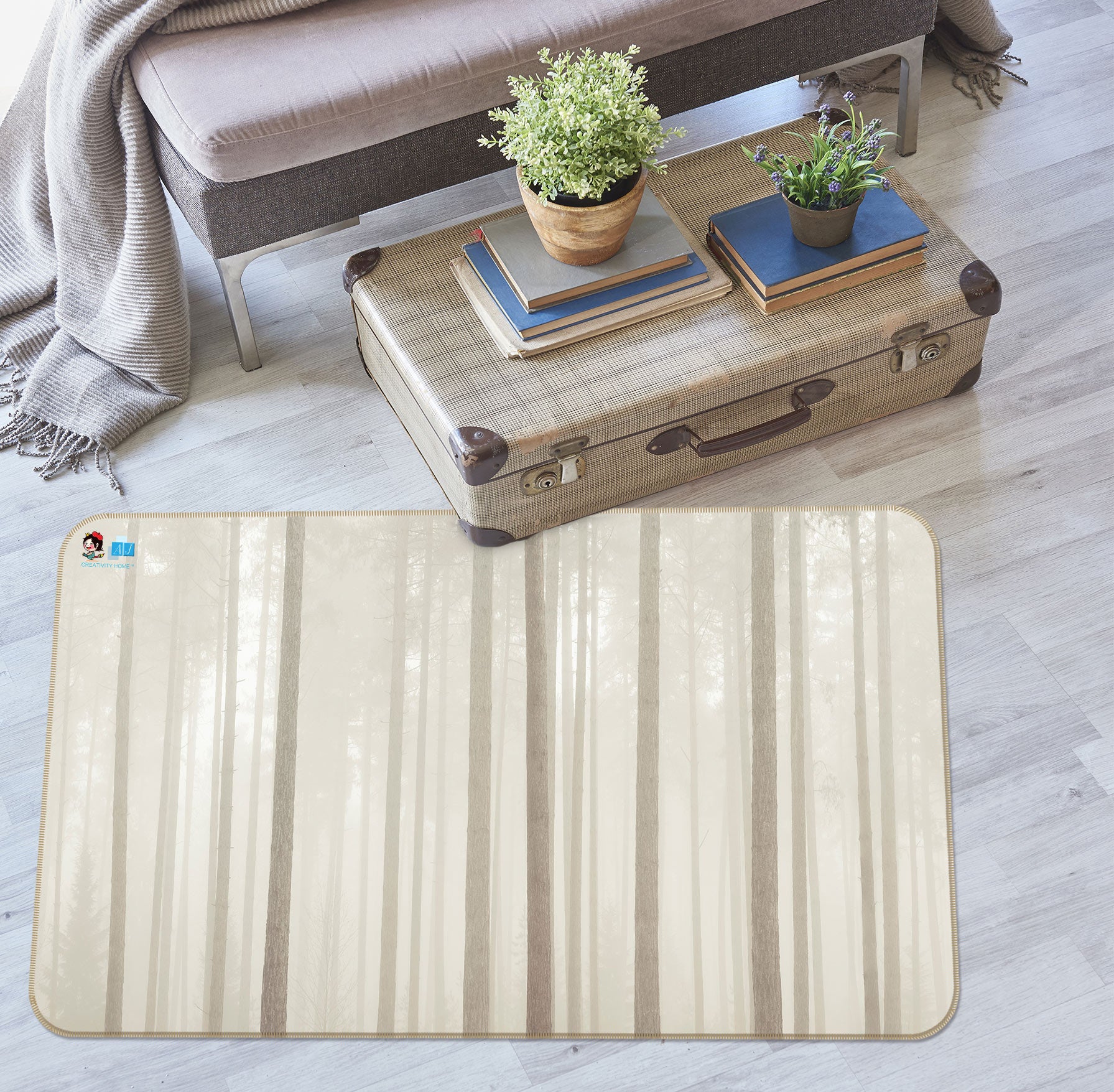 3D Forest Trunk 6886 Assaf Frank Rug Non Slip Rug Mat