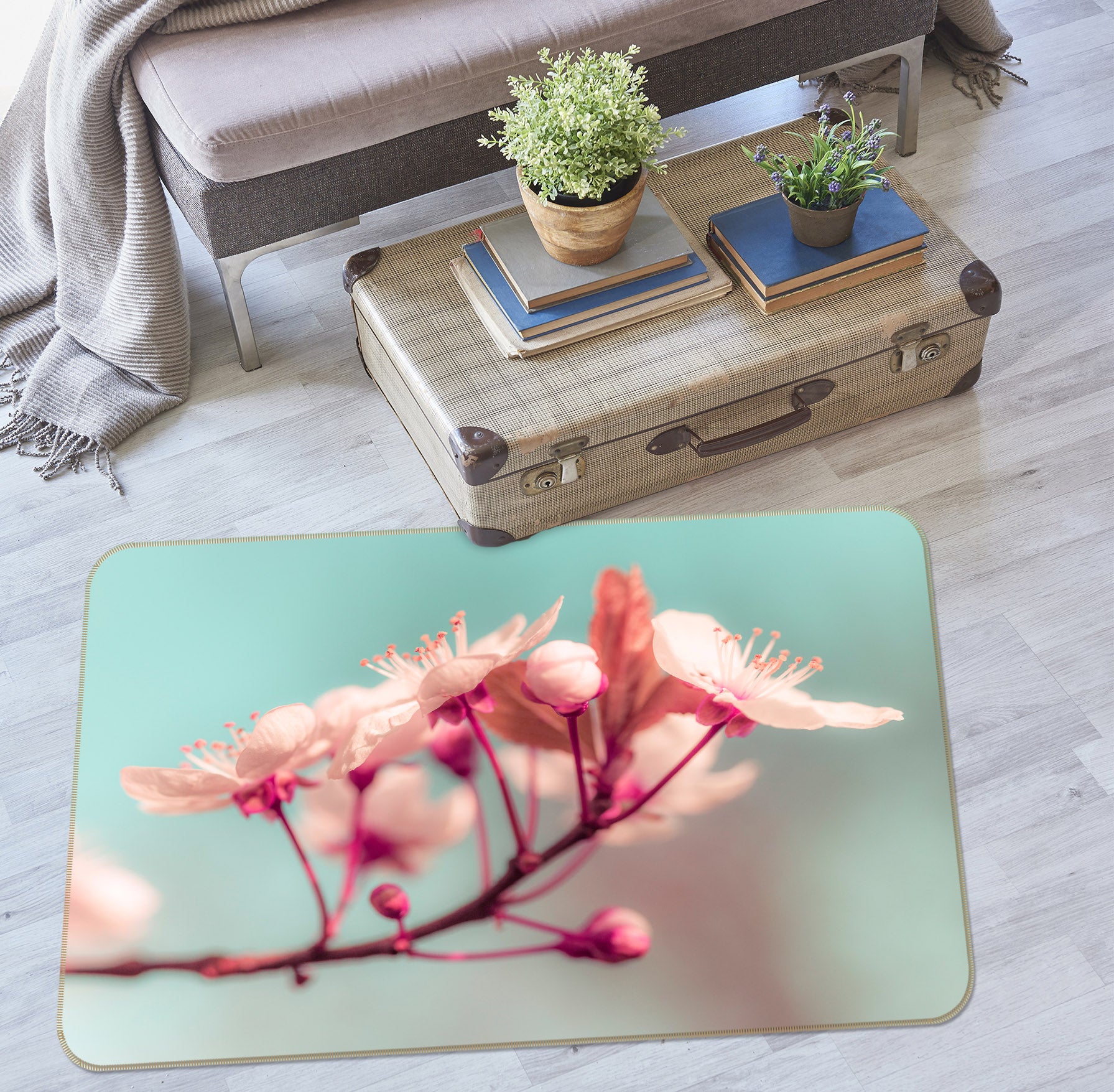 3D Cherry Blossom 83248 Assaf Frank Rug Non Slip Rug Mat