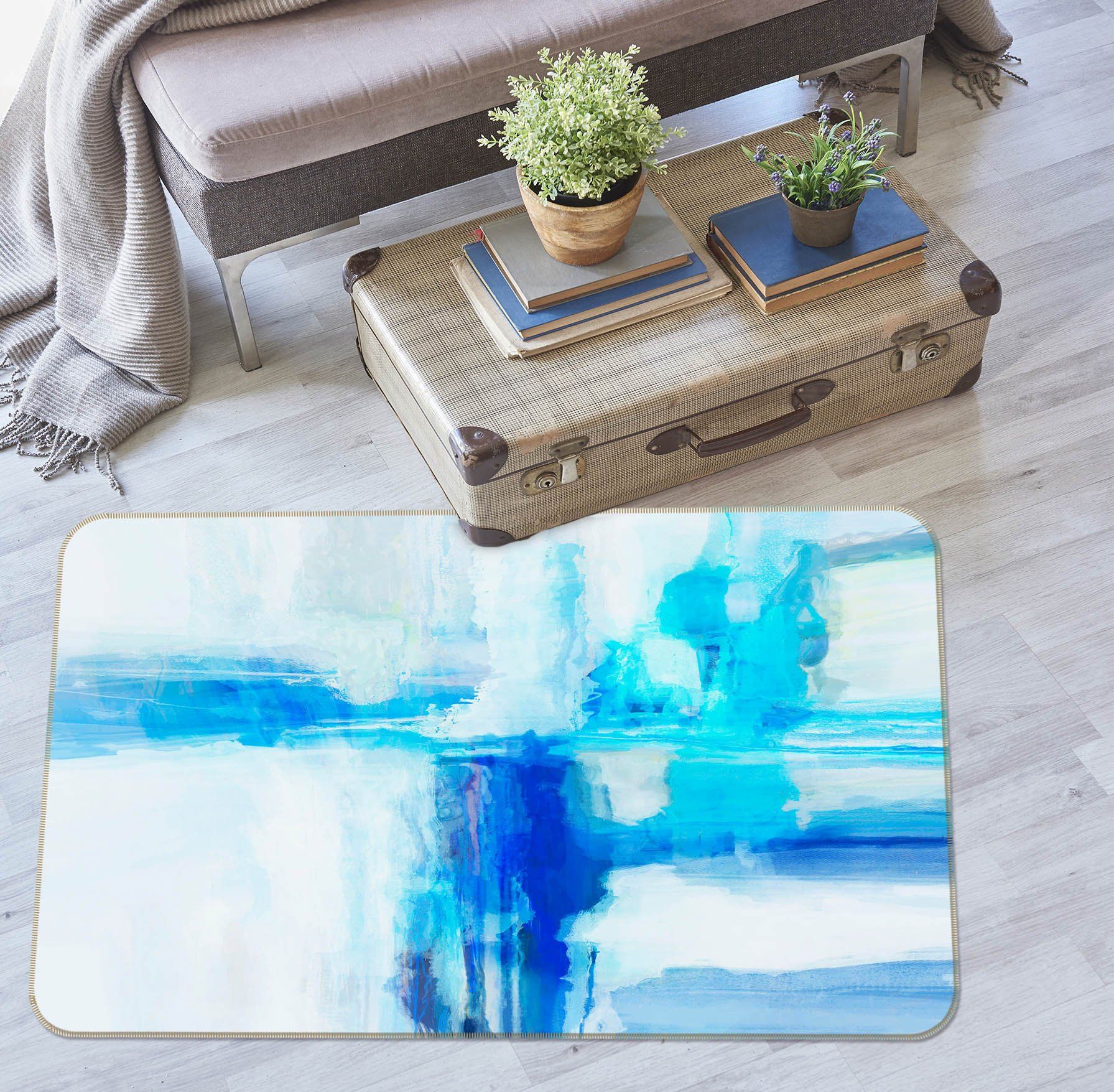 3D Blue Graffiti 1024 Michael Tienhaara Rug Non Slip Rug Mat Mat AJ Creativity Home 