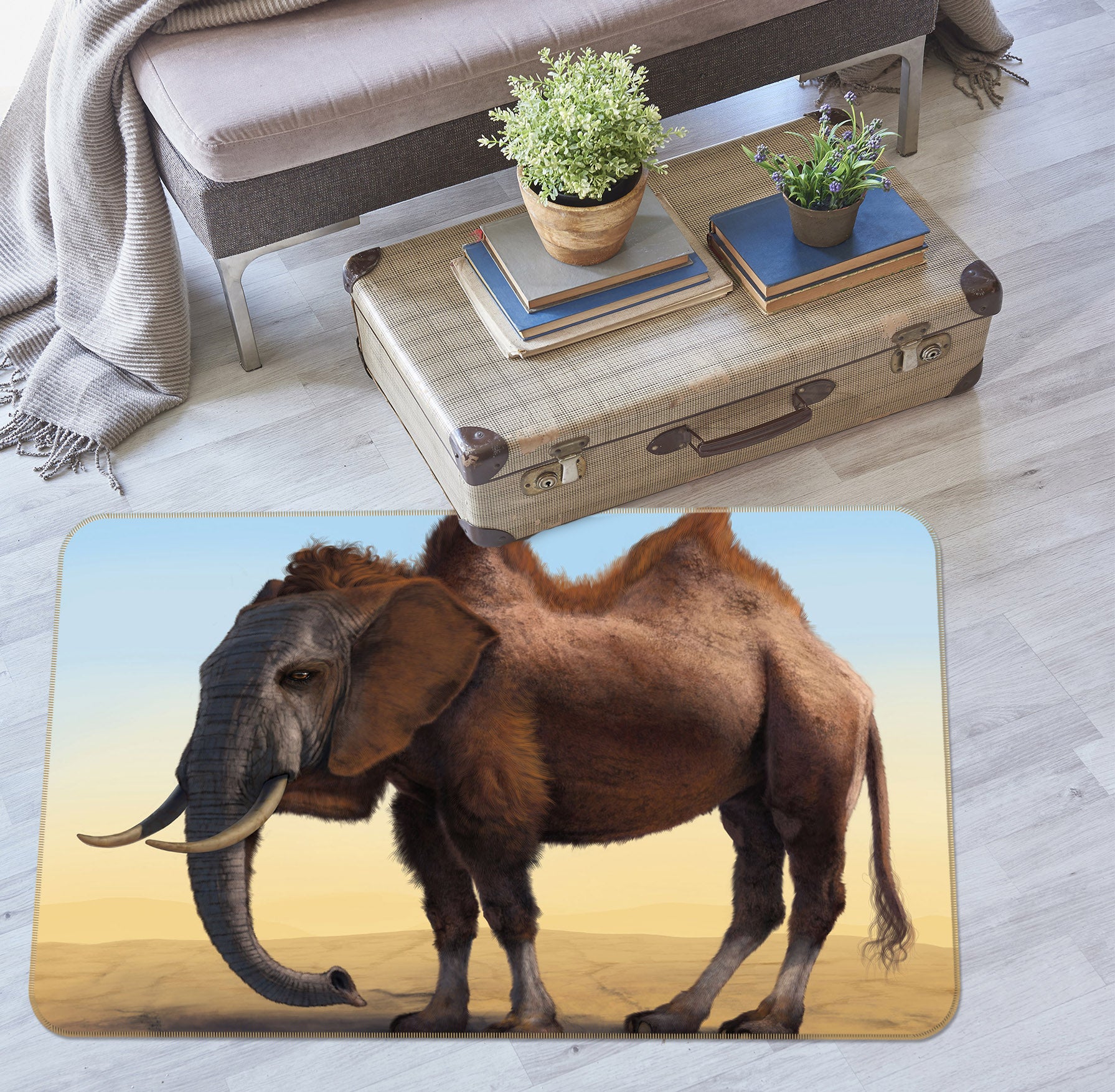 3D Elephant 84203 Vincent Hie Rug Non Slip Rug Mat