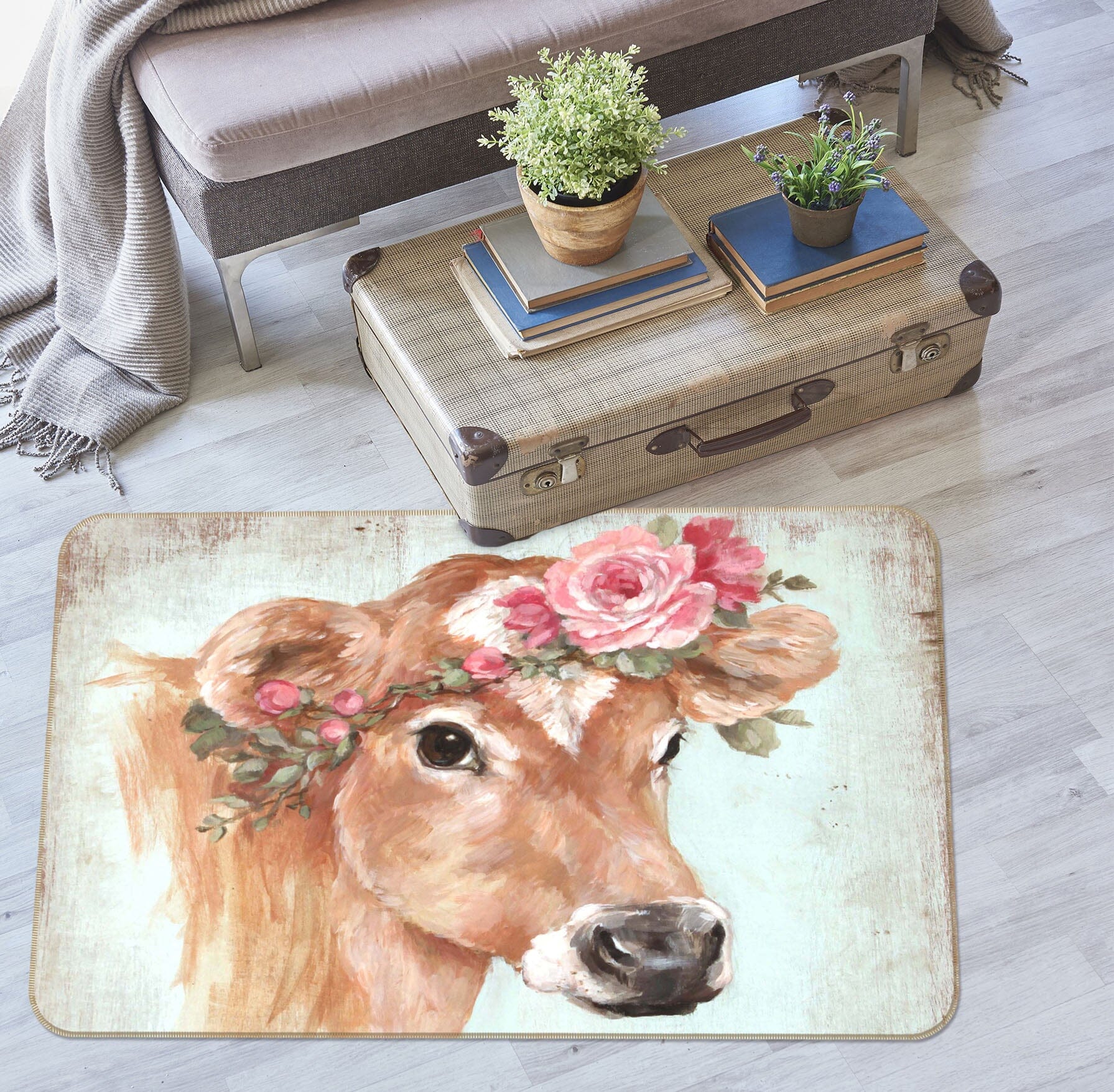 3D Horse Rose 1010 Debi Coules Rug Non Slip Rug Mat Mat AJ Creativity Home 