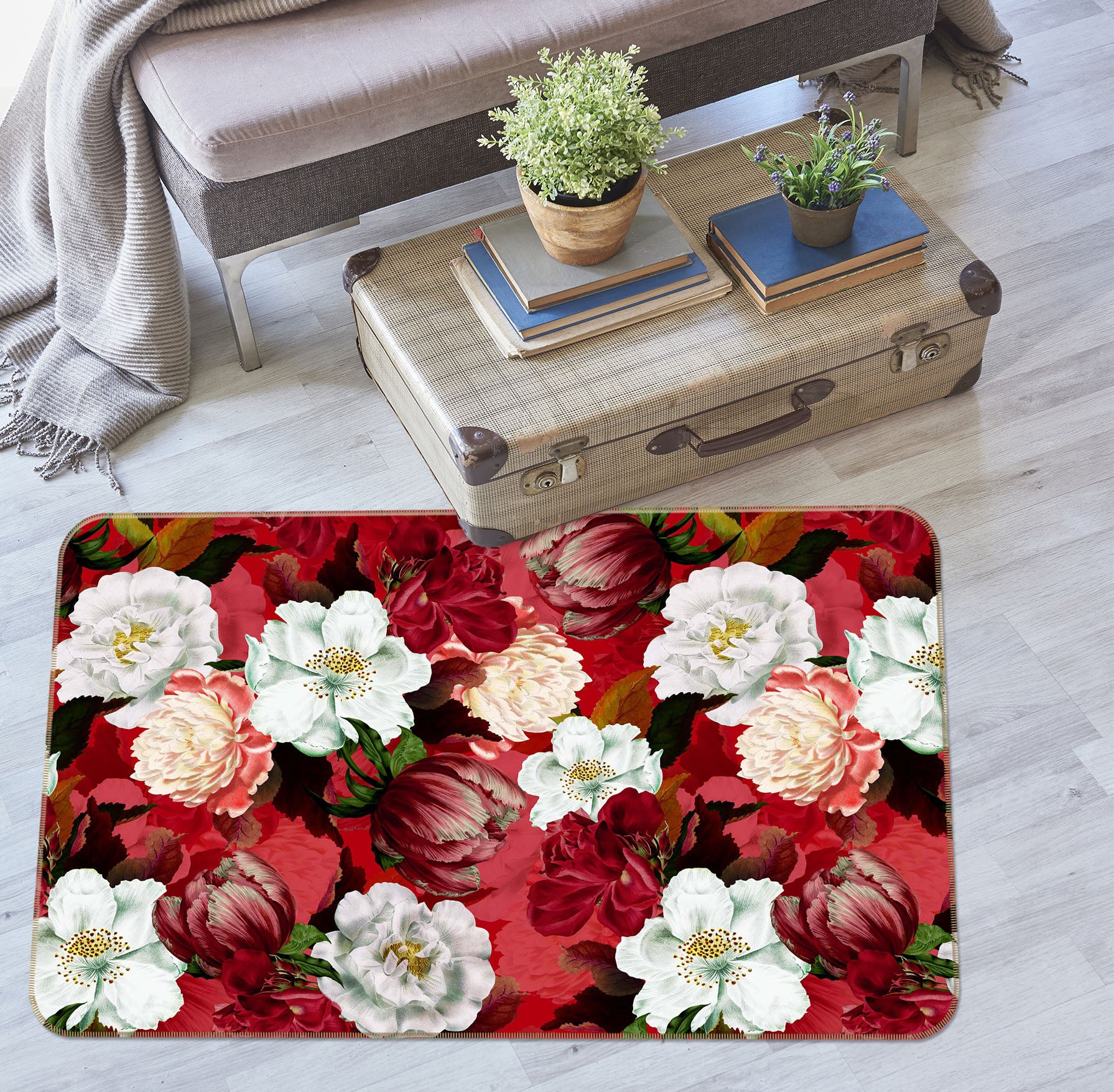 3D Beautiful Flowers 156 Uta Naumann Rug Non Slip Rug Mat