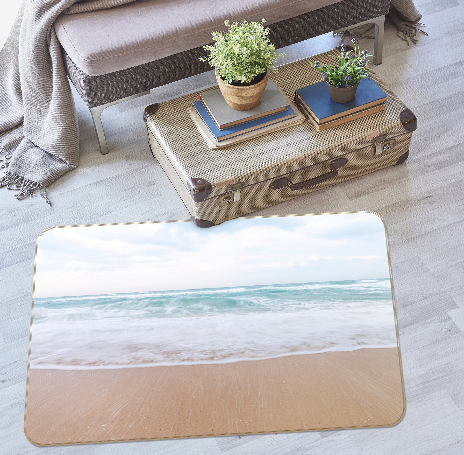 3D Seaside Beach 83219 Assaf Frank Rug Non Slip Rug Mat