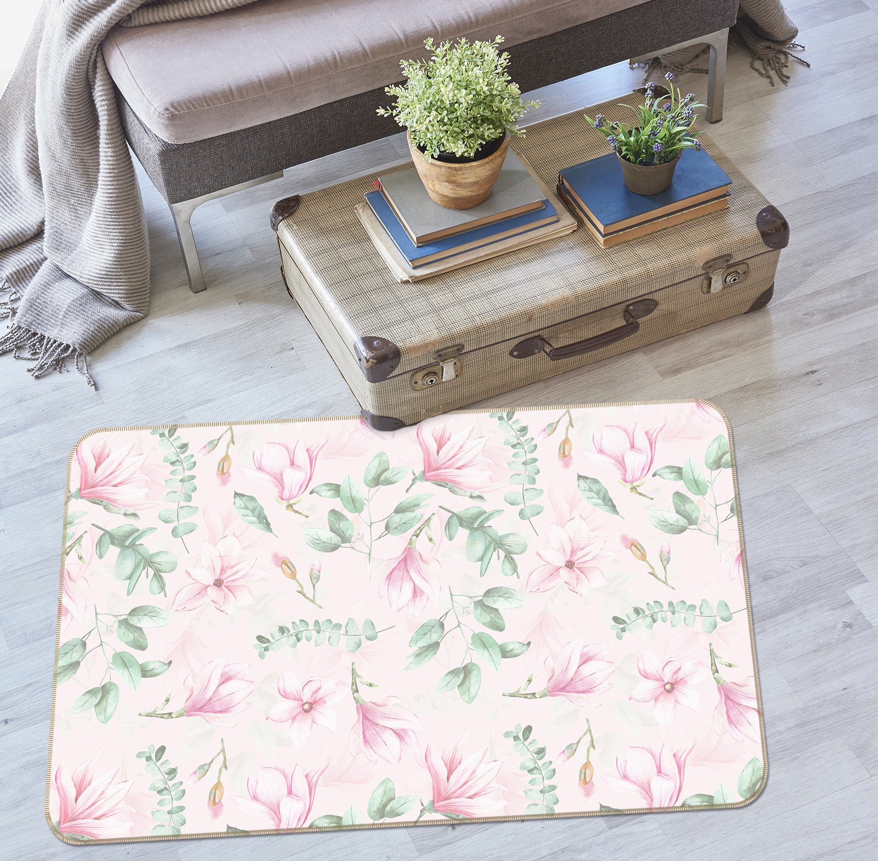 3D Floral Pattern 080 Uta Naumann Rug Non Slip Rug Mat