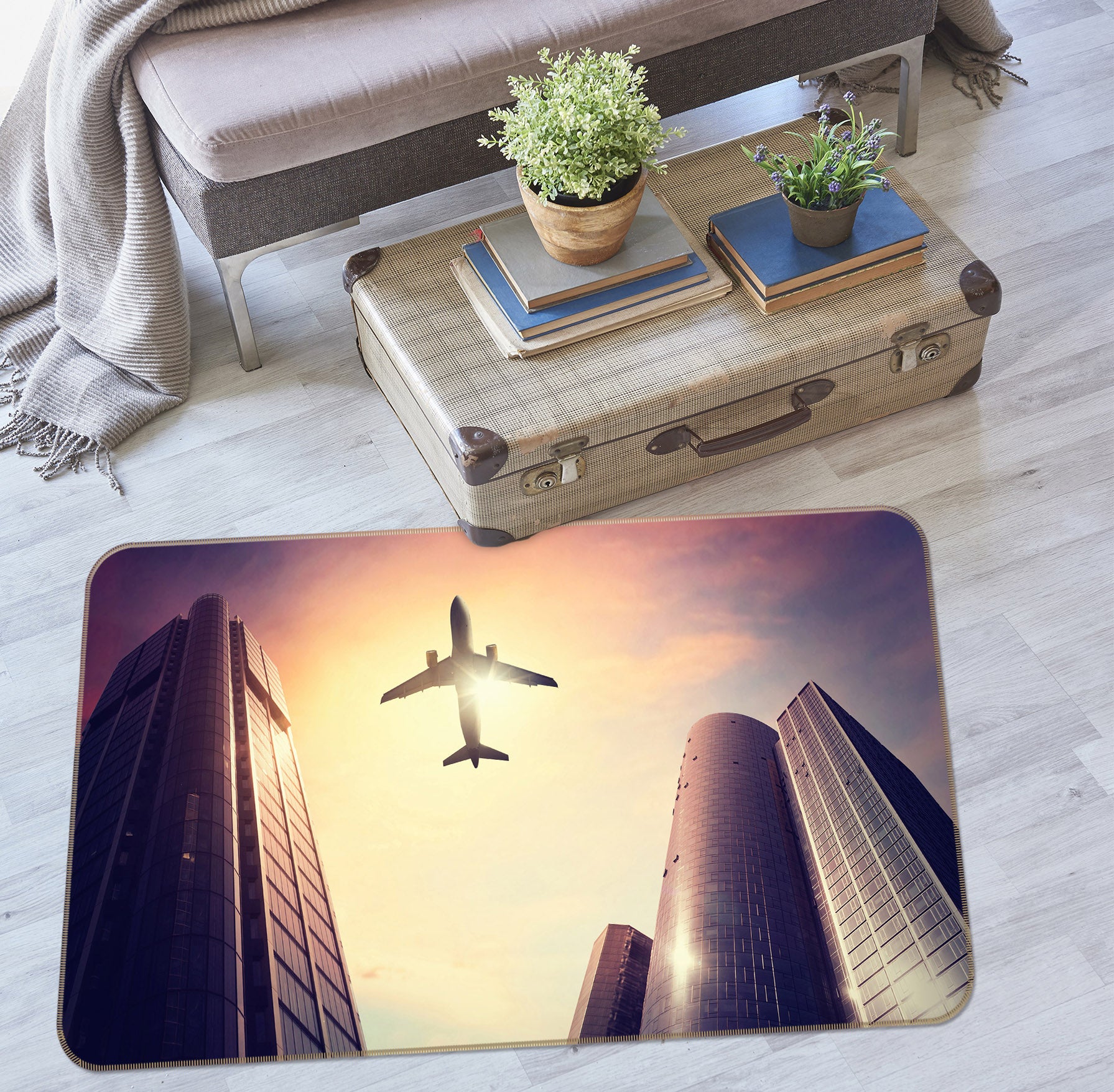 3D Tall Building Aircraft 68094 Vehicle Non Slip Rug Mat