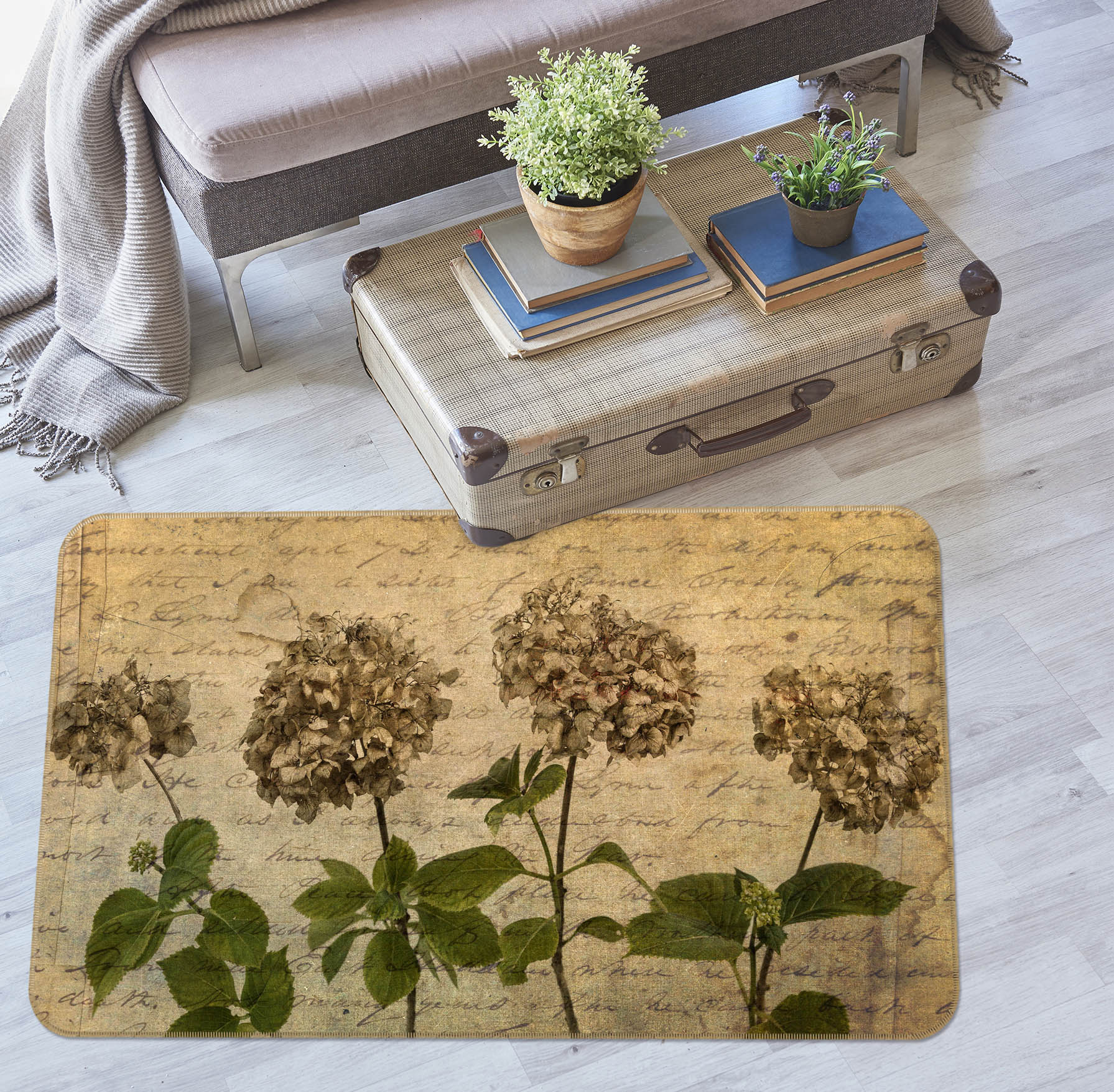 3D Flower Reflection 3022 Assaf Frank Rug Non Slip Rug Mat