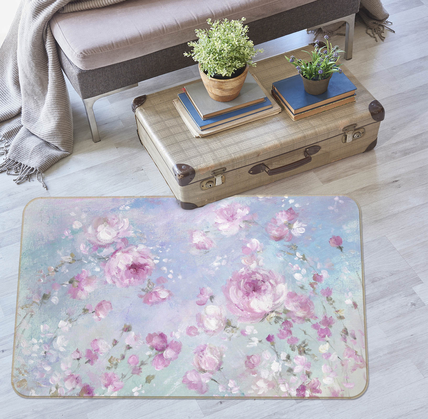 3D Blooming Roses 1151 Debi Coules Rug Non Slip Rug Mat