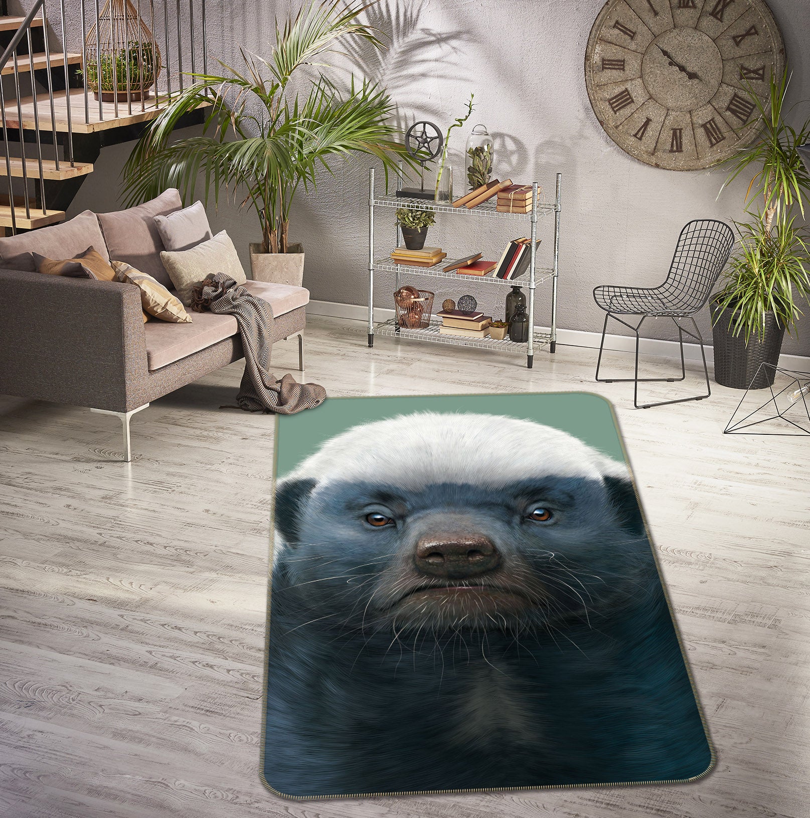 3D Badger 84230 Vincent Hie Rug Non Slip Rug Mat