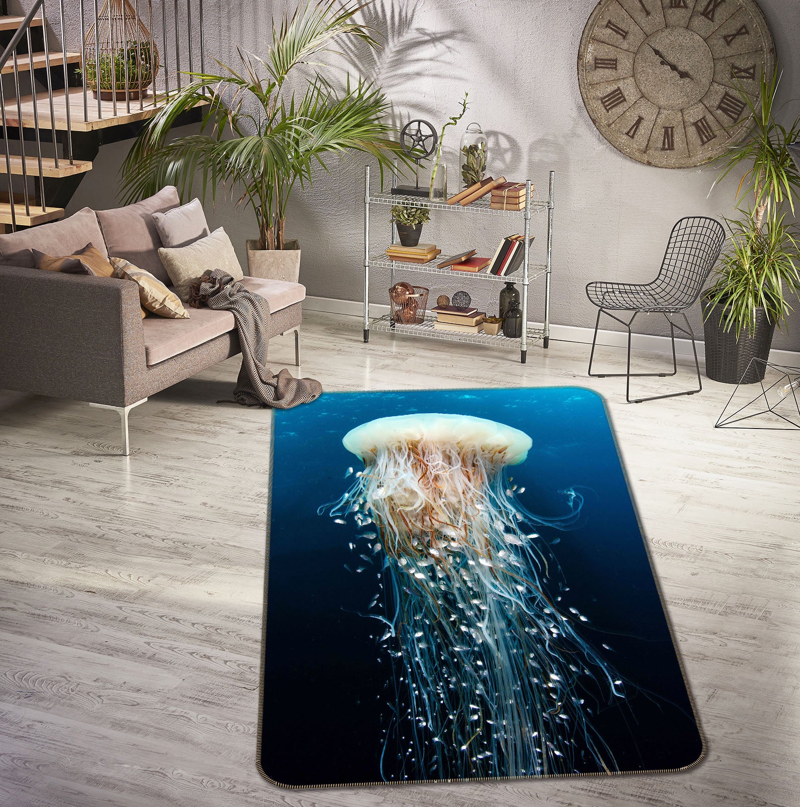 3D Jellyfish 38195 Animal Non Slip Rug Mat