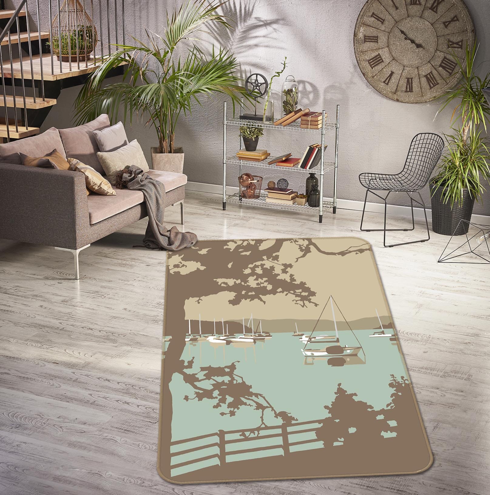 3D Poole Harbour View 1006 Steve Read Rug Non Slip Rug Mat Mat AJ Creativity Home 