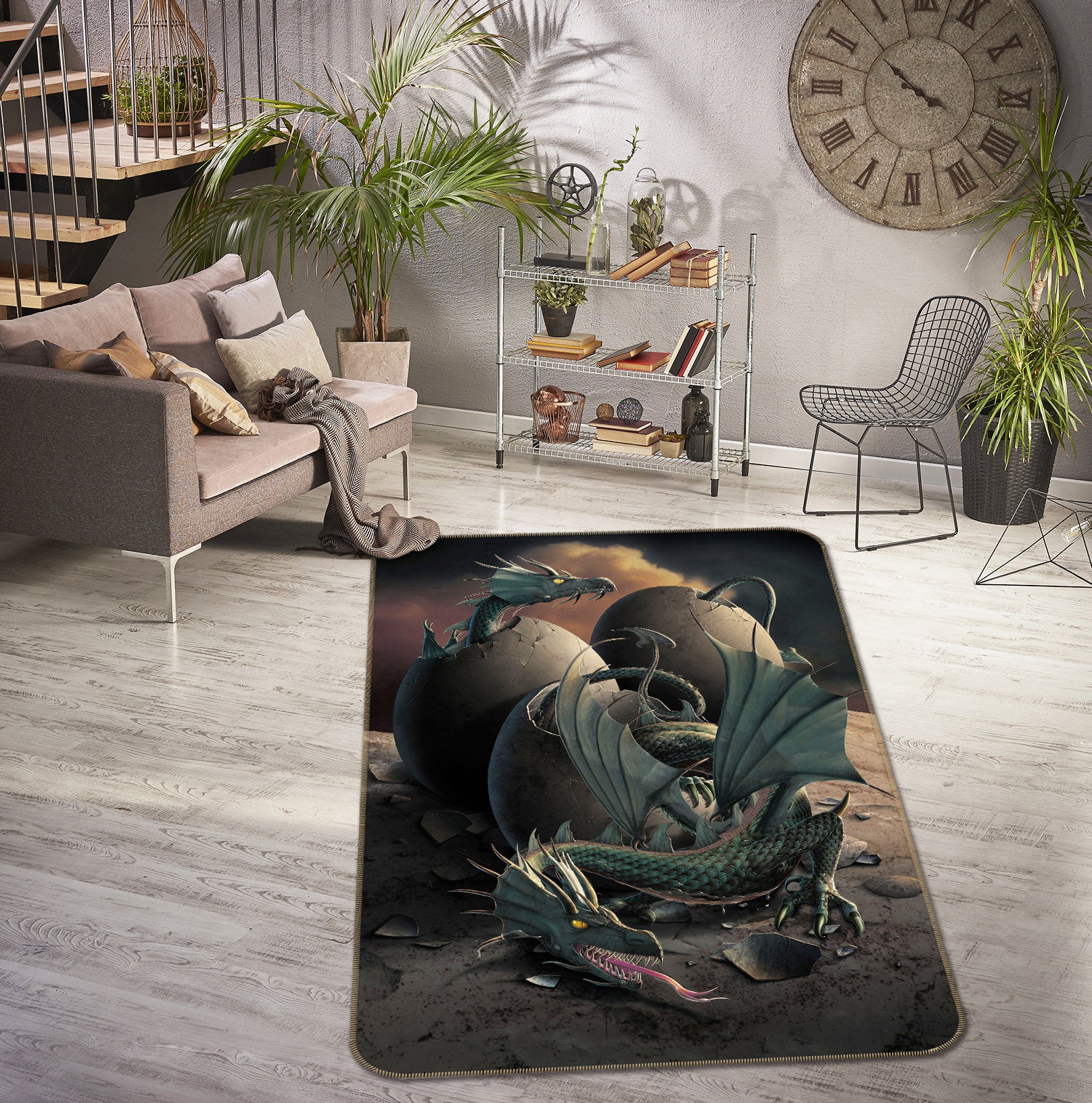 3D Dragon 84220 Vincent Hie Rug Non Slip Rug Mat