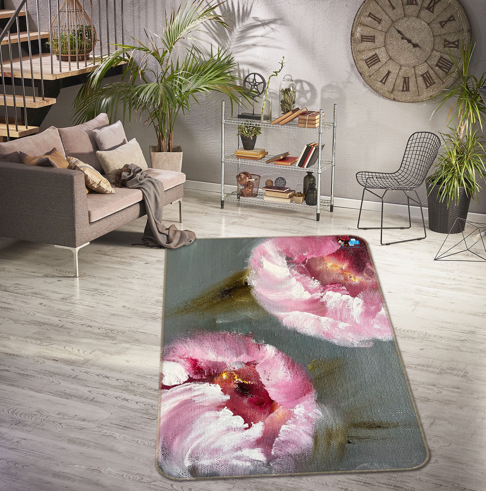 3D Painted Flowers 1285 Skromova Marina Rug Non Slip Rug Mat