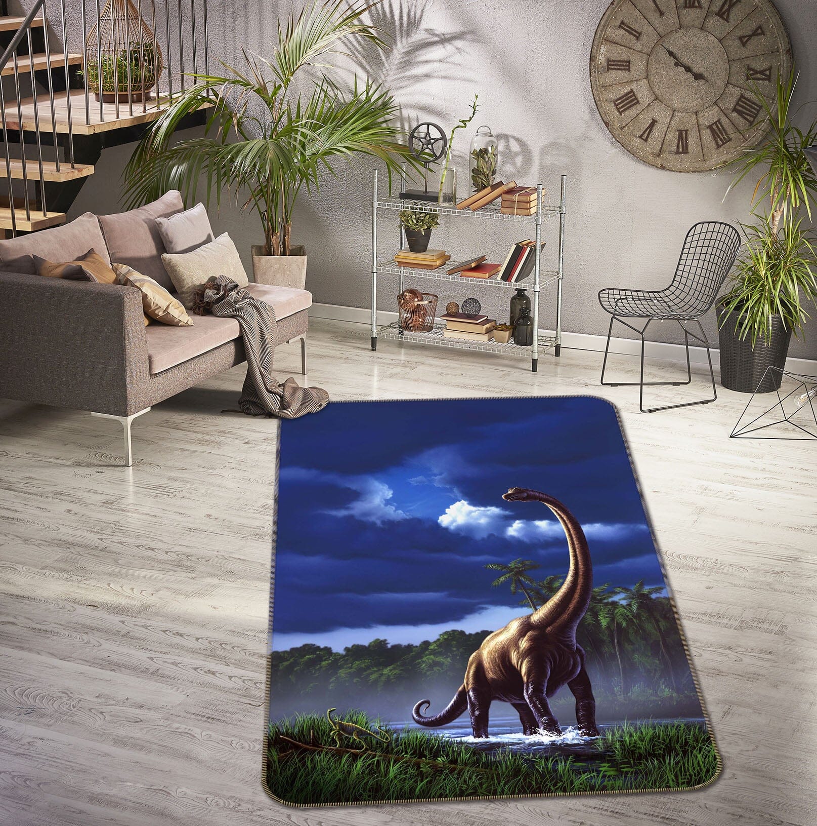 3D Thunderbolt Dinosaur 1067 Jerry LoFaro Rug Non Slip Rug Mat Mat AJ Creativity Home 