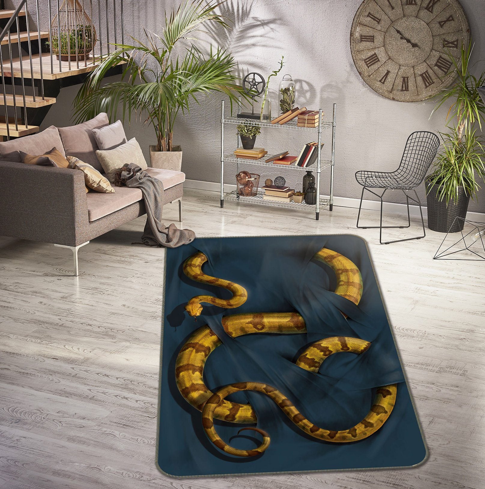 3D Boa Constrictor 1013 Vincent Hie Rug Non Slip Rug Mat Mat AJ Creativity Home 