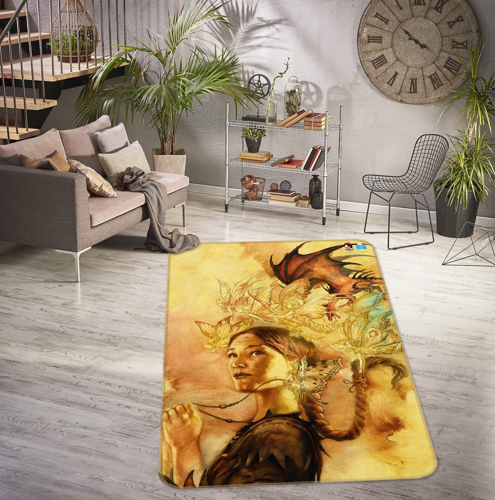 3D Woman 6032 Ciruelo Rug Non Slip Rug Mat