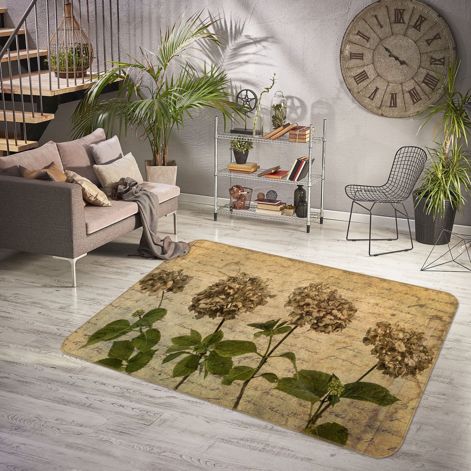 3D Flower Reflection 3022 Assaf Frank Rug Non Slip Rug Mat