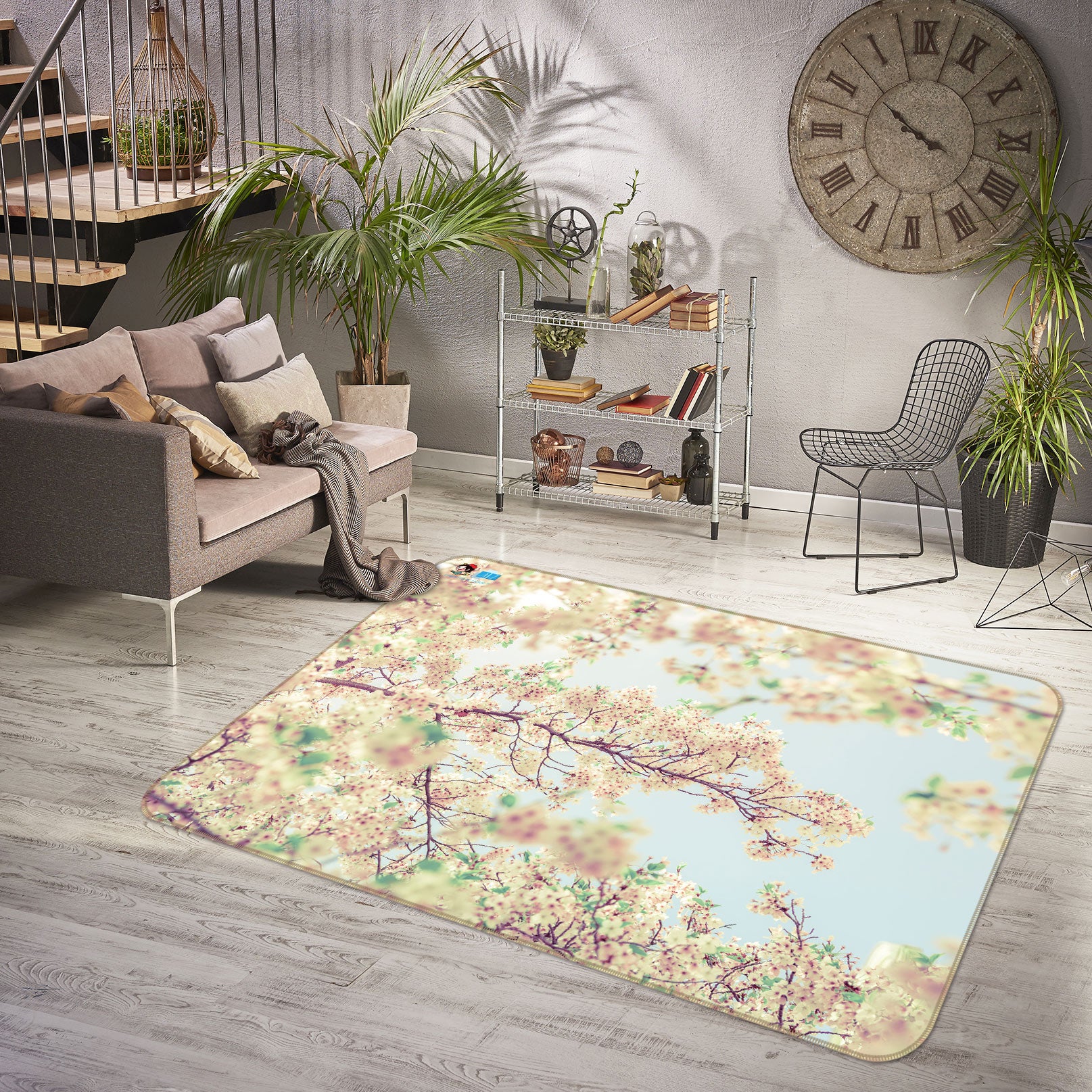 3D Flower Branch 6841 Assaf Frank Rug Non Slip Rug Mat