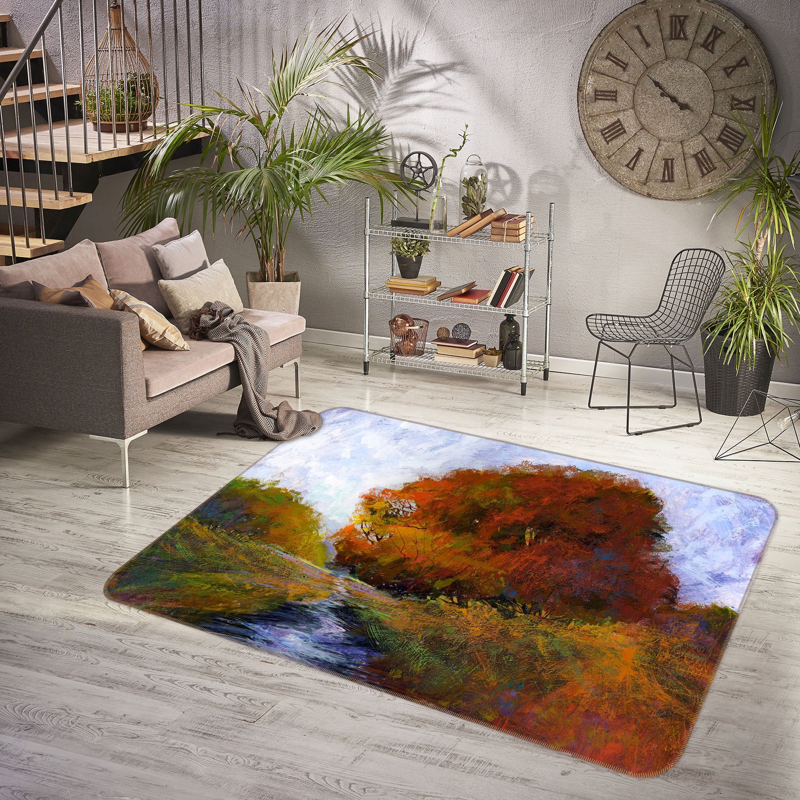 3D Autumn Forest 102 Michael Tienhaara Rug Non Slip Rug Matt