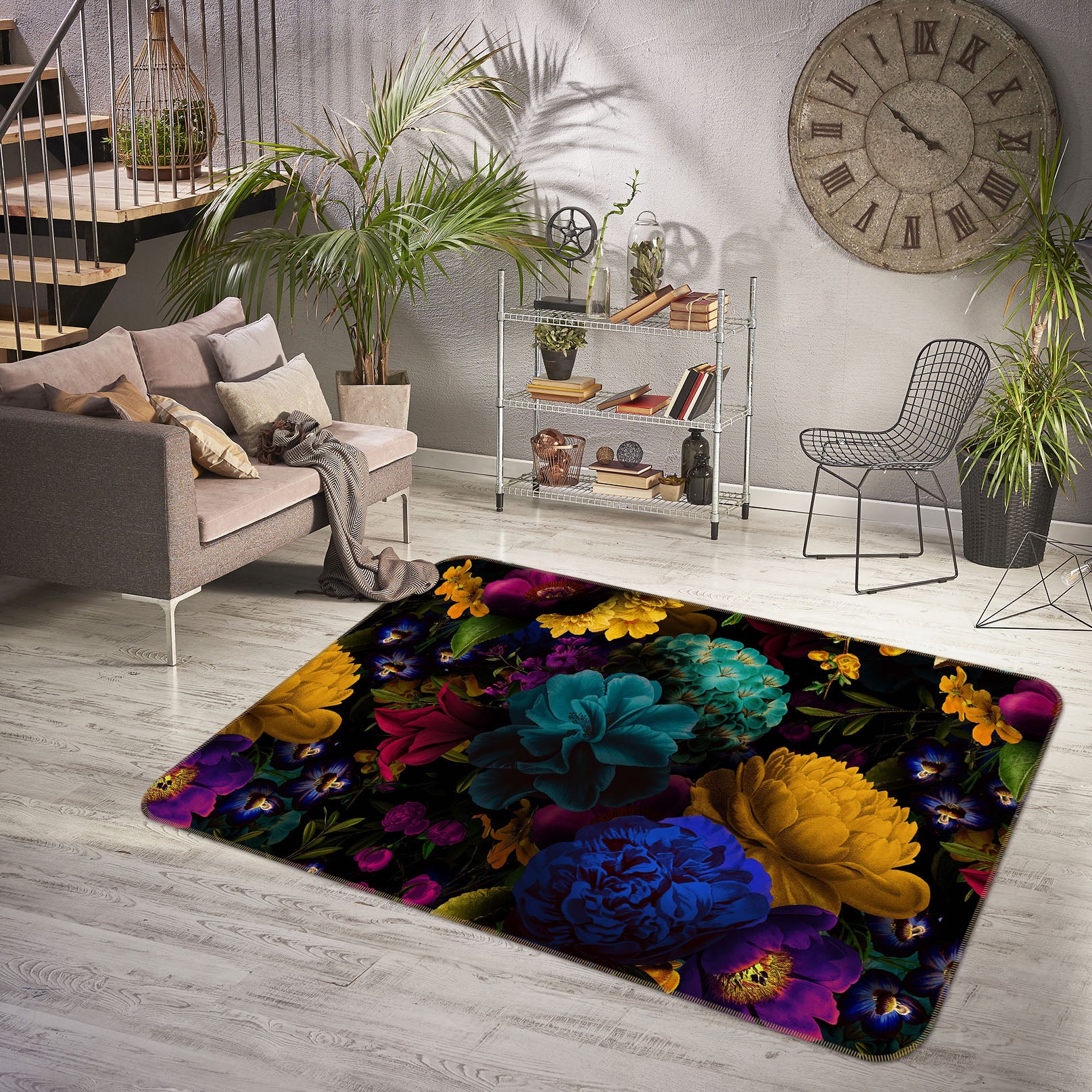 3D Bright Flowers 104 Uta Naumann Rug Non Slip Rug Mat