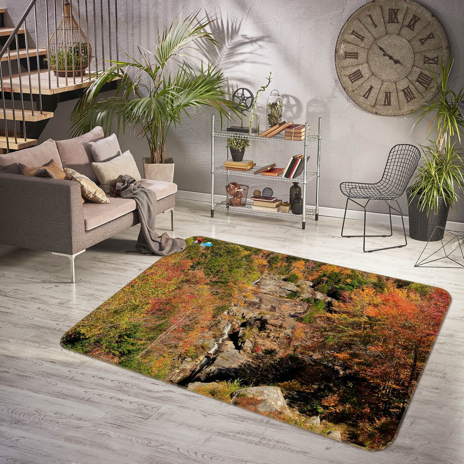 3D Trees In The Mountains 62060 Kathy Barefield Rug Non Slip Rug Mat