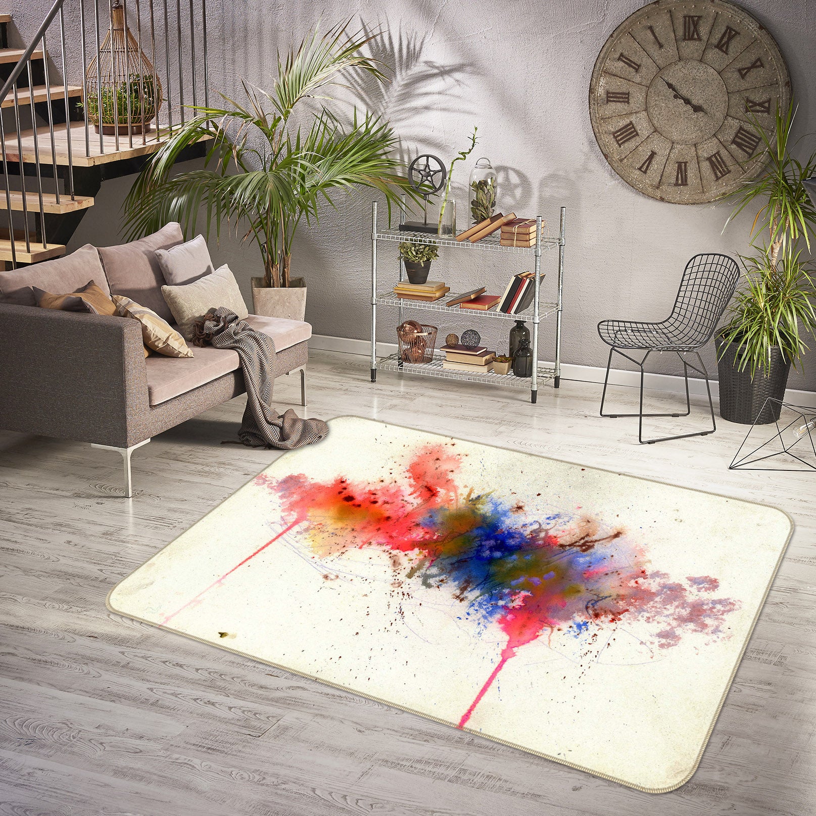 3D Color Ink 84120 Anne Farrall Doyle Rug Non Slip Rug Mat