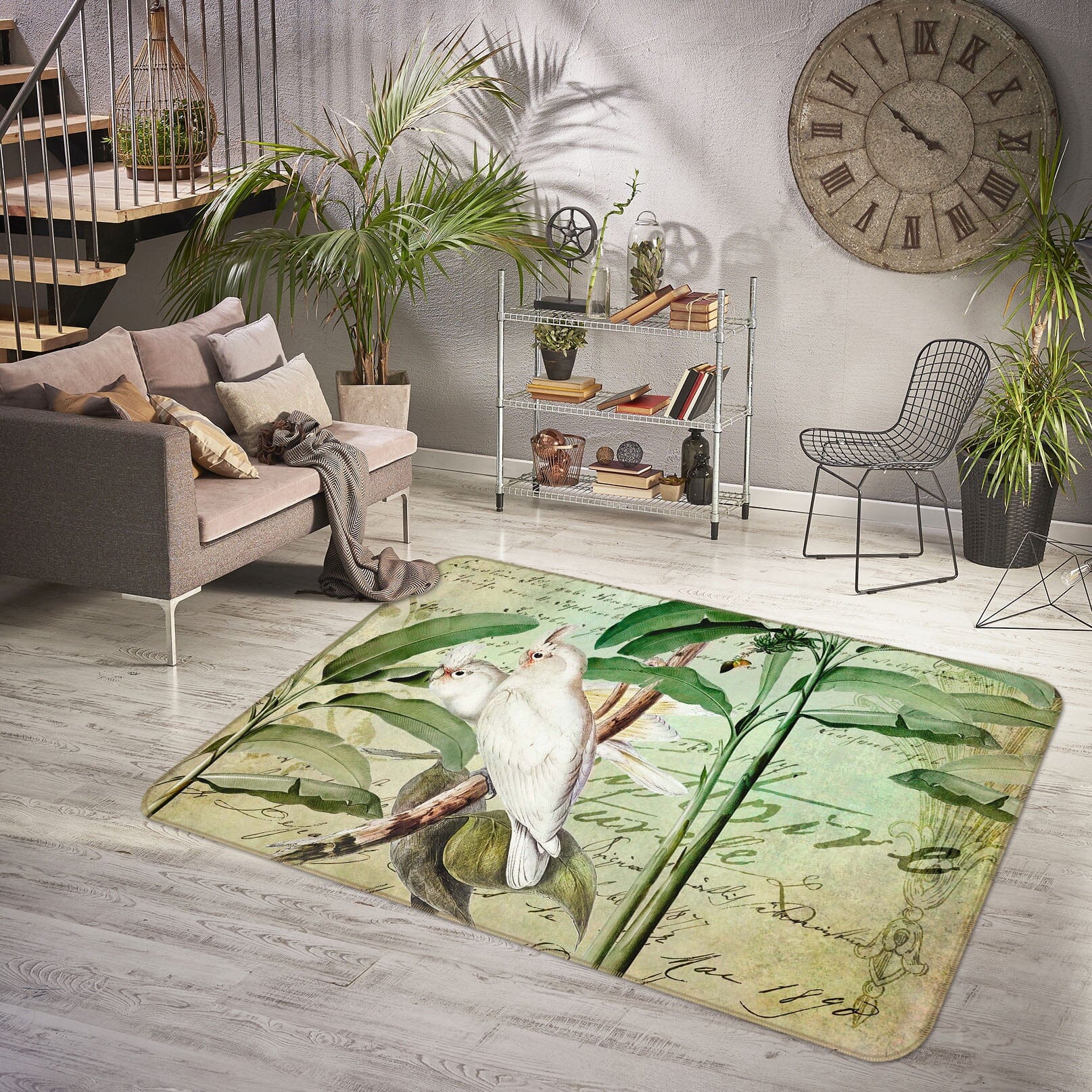 3D White Parrot 1031 Andrea haase Rug Non Slip Rug Mat Mat AJ Creativity Home 