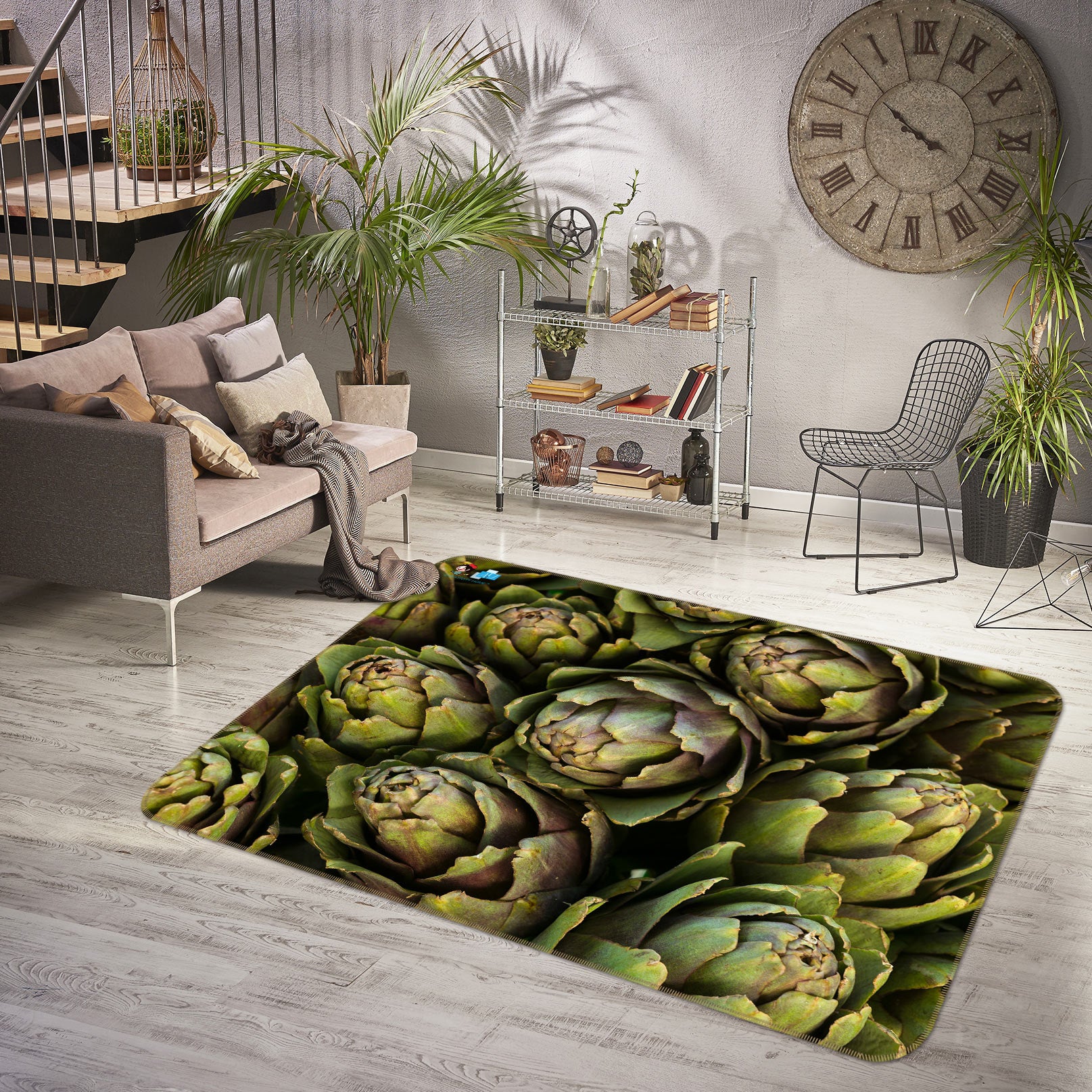 3D Green Plants 6856 Assaf Frank Rug Non Slip Rug Mat