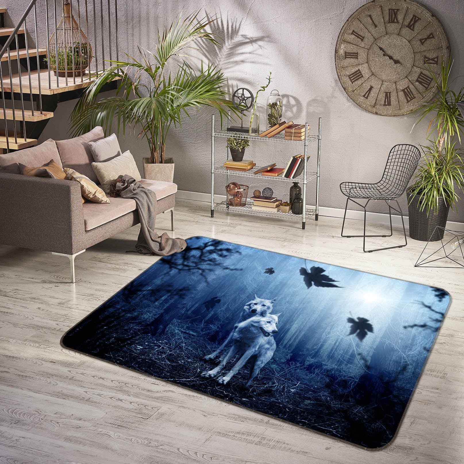 3D Forest Wolf 69033 Animal Non Slip Rug Mat