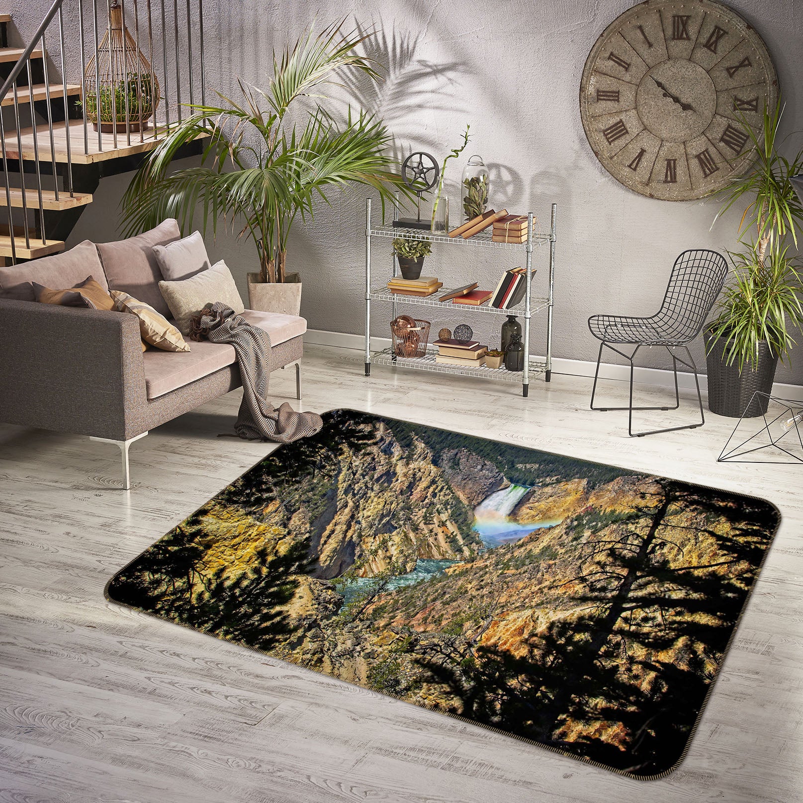 3D Grand Canyon Yellowstone River 84062 Kathy Barefield Rug Non Slip Rug Mat