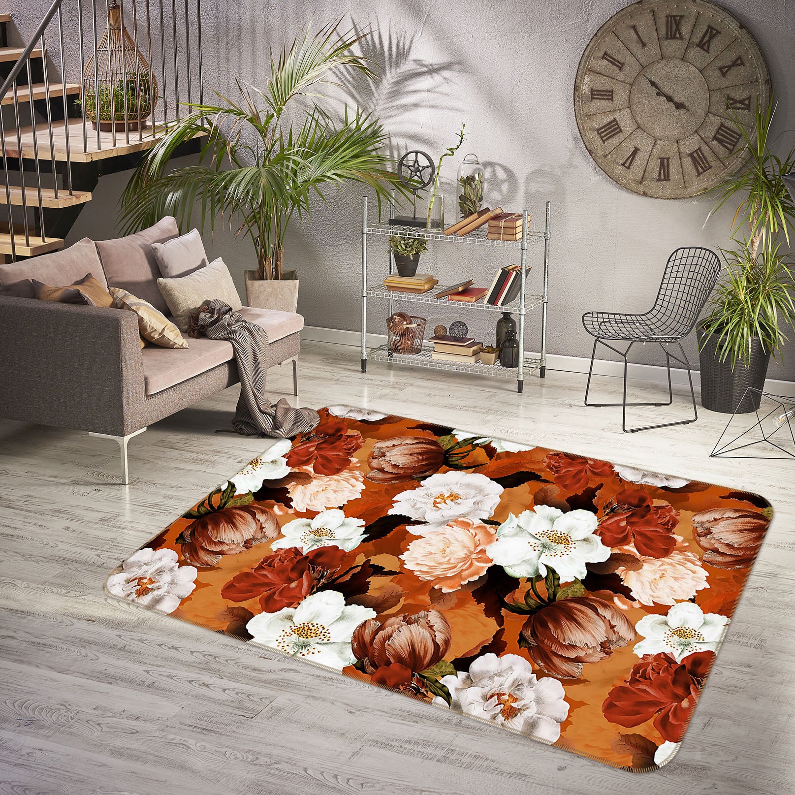 3D Painted Flowers 129 Uta Naumann Rug Non Slip Rug Mat